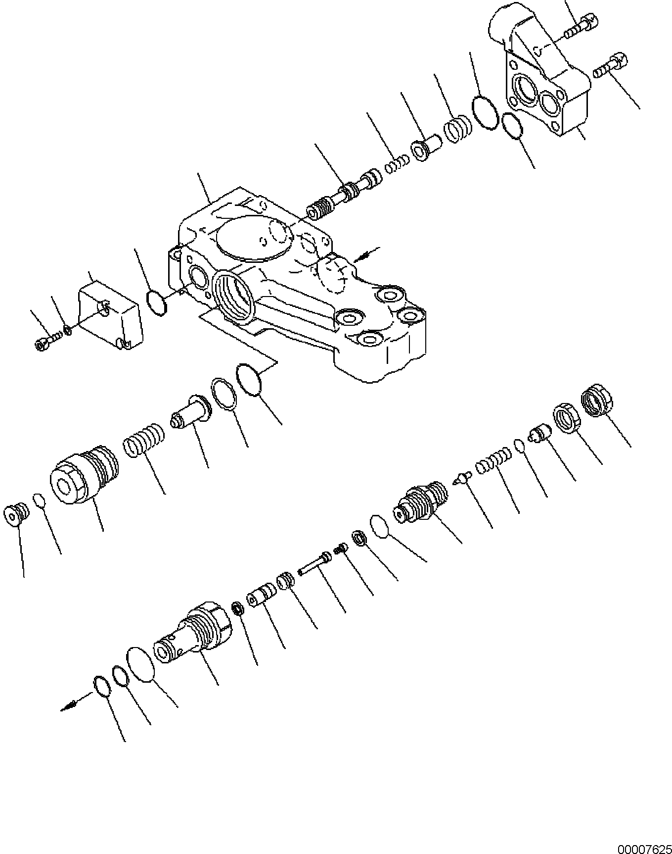Komatsu parts book diagram for PC118MR-8 S/N F00003 AND UP: BOOM CYLINDER, HOLDING VALVE INNER PARTS