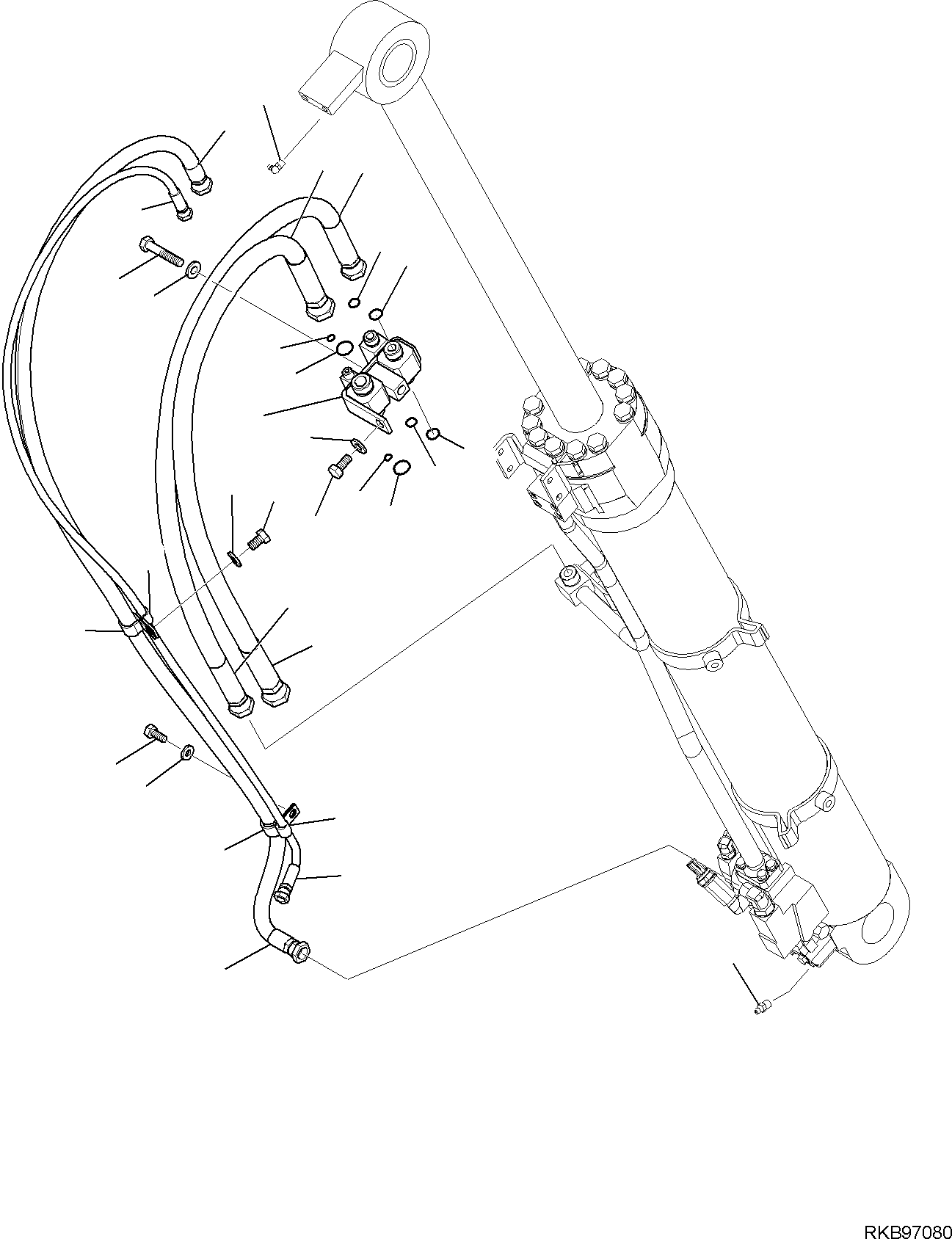 Komatsu parts book diagram for PC118MR-8 S/N F00003 AND UP: 2-PIECE BOOM, BOOM CYLINDER, CIRCUIT (2/2)