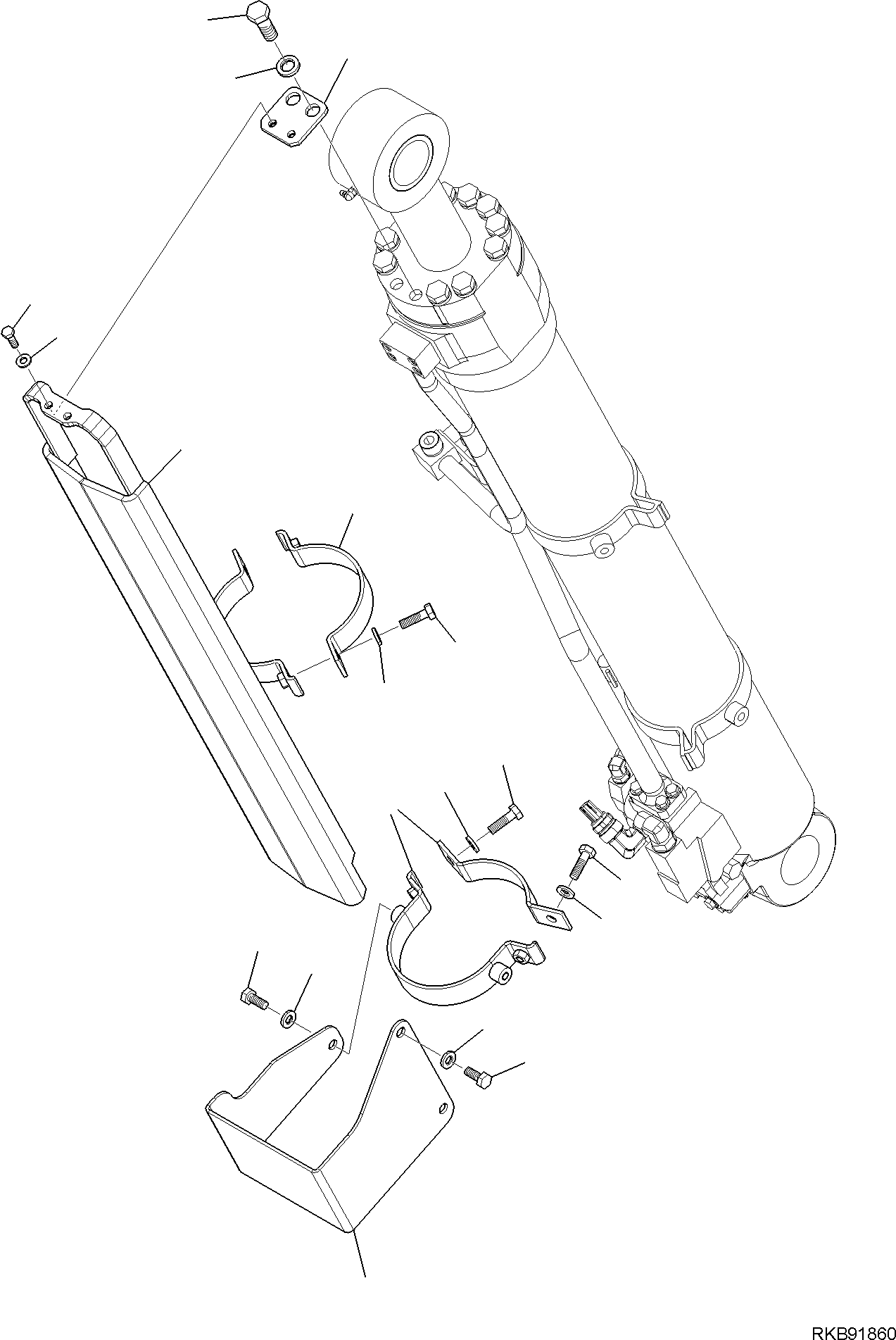 Komatsu parts book diagram for PC118MR-8 S/N F00003 AND UP: 2-PIECE BOOM, BOOM CYLINDER, COVER