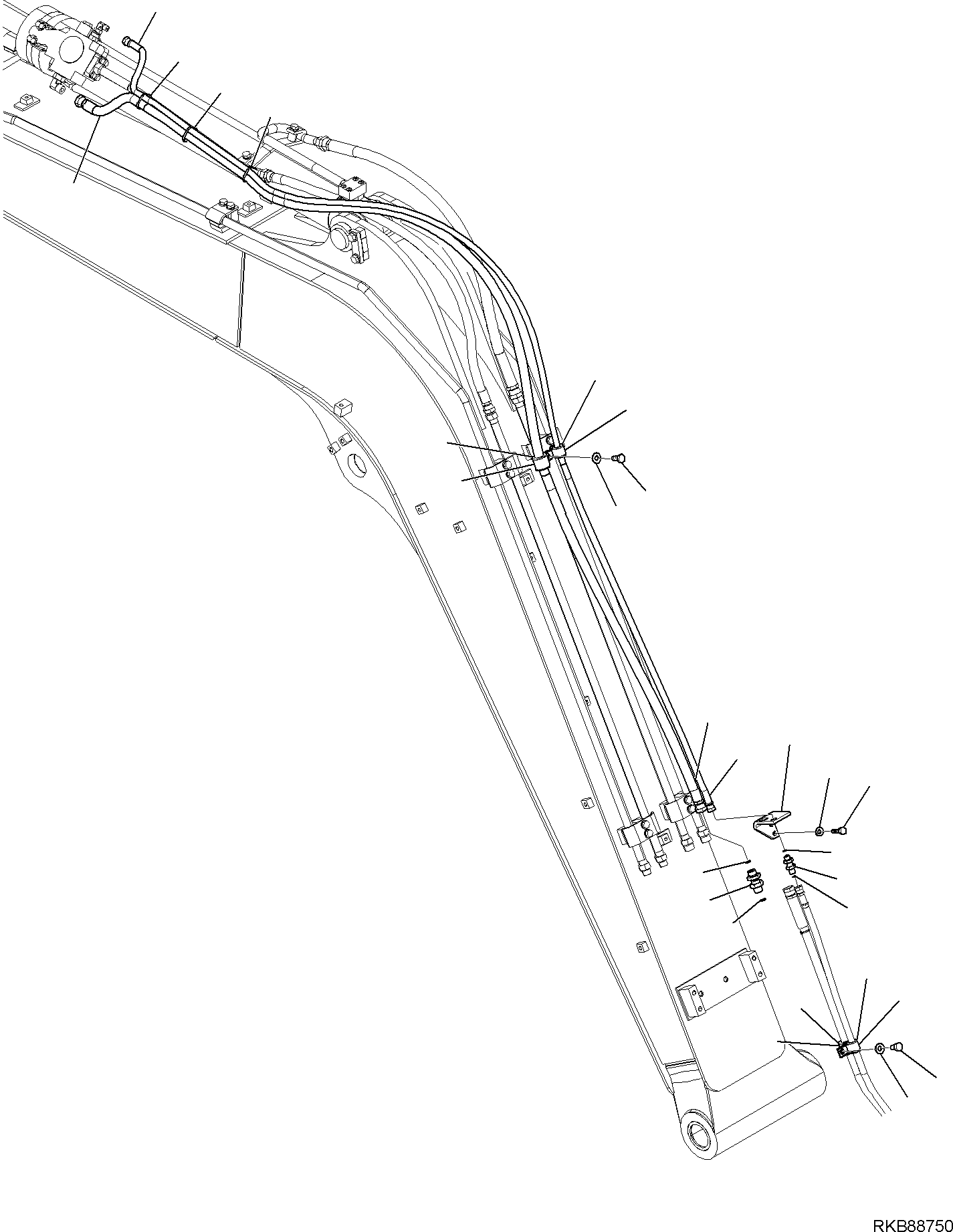 Komatsu parts book diagram for PC118MR-8 S/N F00003 AND UP: ARM CYLINDER, FOR MACHINE WITH ARM HOLDING VALVE, CIRCUIT (2/3)