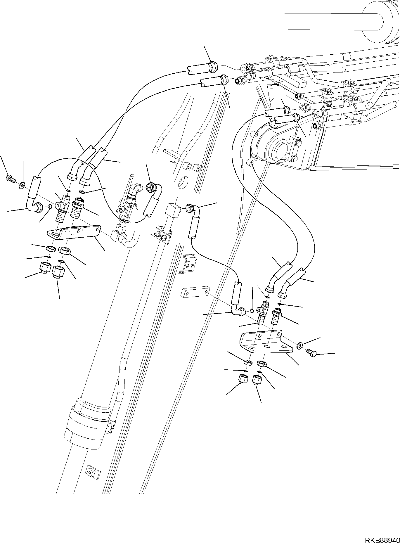 Komatsu parts book diagram for PC118MR-8 S/N F00003 AND UP: ARM, ARM LENGTH 1.85 M, CIRCUIT