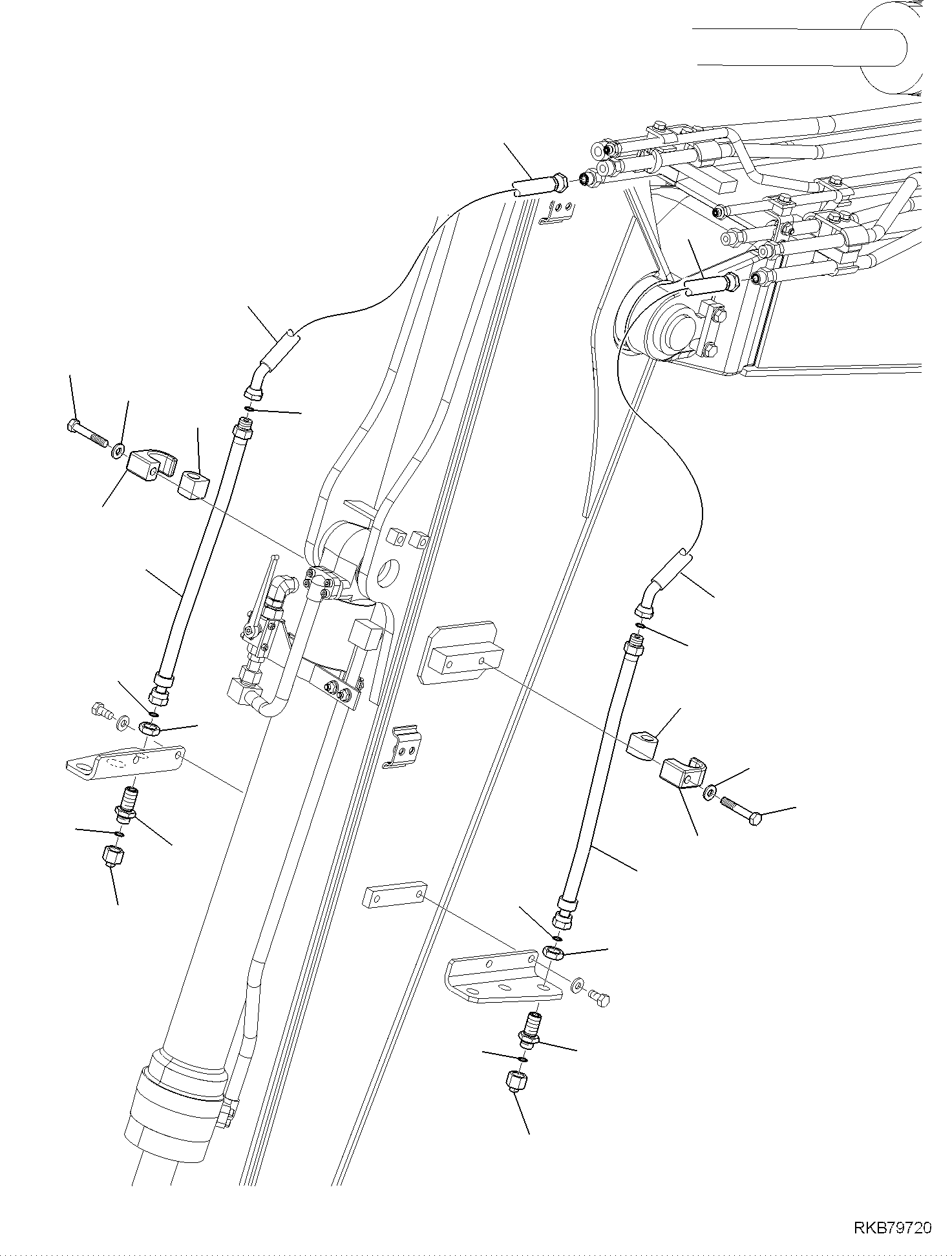 Komatsu parts book diagram for PC118MR-8 S/N F00003 AND UP: ARM, ARM LENGTH 2.3 M, CIRCUIT, 2ND ATTACHMENT LINE