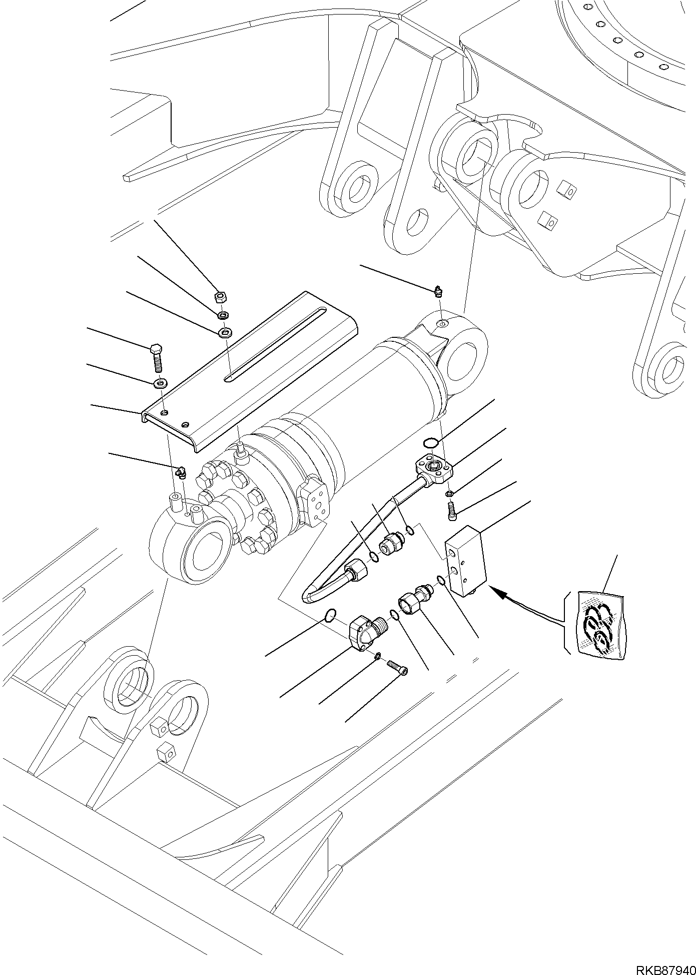 Komatsu parts book diagram for PC118MR-8 S/N F00003 AND UP: BLADE CYLINDER