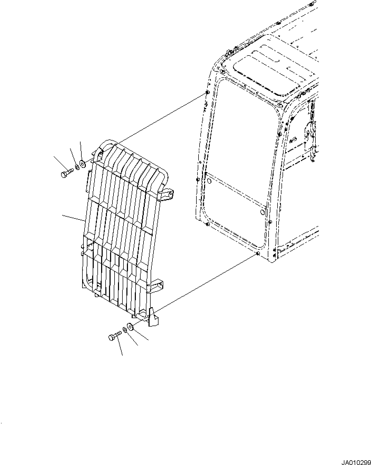 Excavators Komatsu / PC138US-10 S/N F40003 AND UP(PC138U10) / FRONT GUARD (FOR EC REGULATION LV2)(K0230-003001 : K0230-003001)