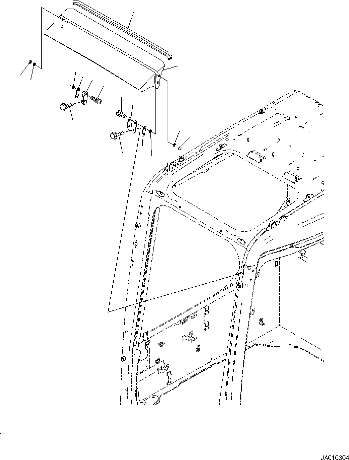 Excavators Komatsu / PC138US-10 S/N F40003 AND UP(PC138U10) / RAIN VISOR(K0320-001001 : K0320-001001)
