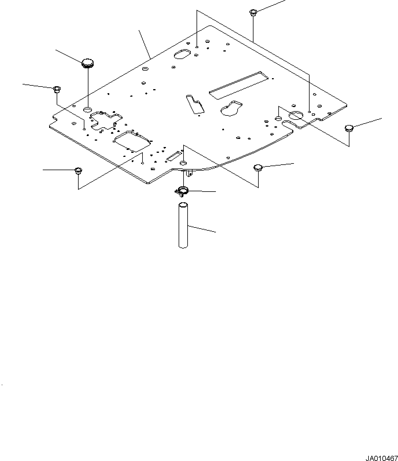 Excavators Komatsu / PC138US-10 S/N F40003 AND UP(PC138U10) / FLOOR FRAME, FLOOR AND CAP(K1110-001001 : K1110-001001)
