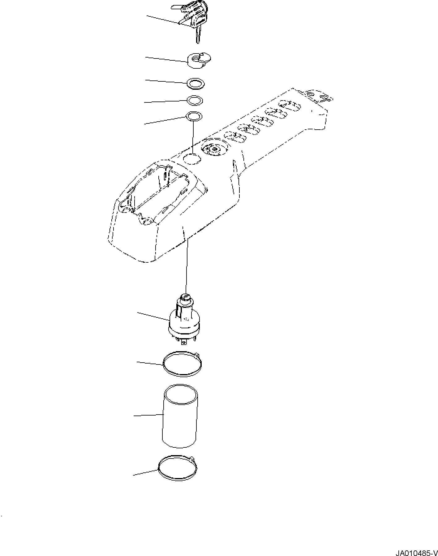 Excavators Komatsu / PC138US-10 S/N F40003 AND UP(PC138U10) / FLOOR FRAME, STARTING KEY AND SWITCHES(K1110-001020 : K1110-001020)