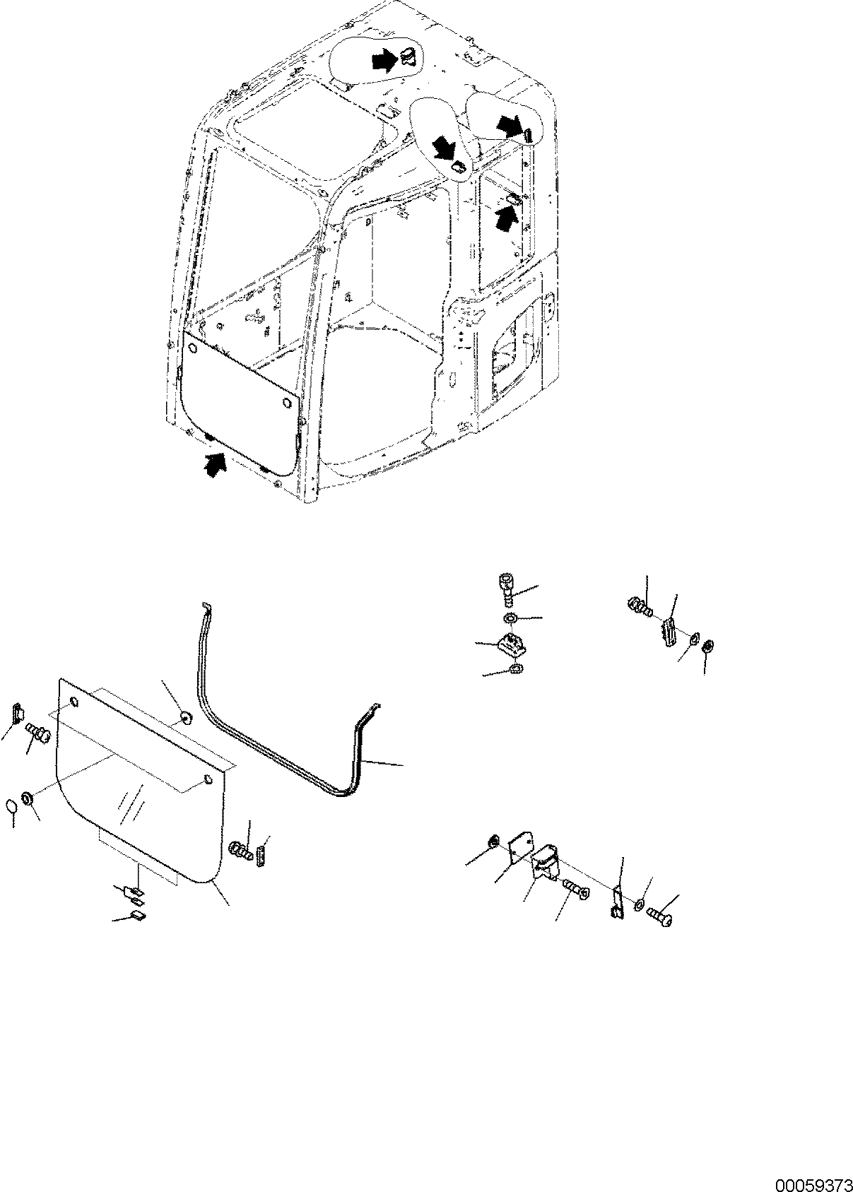Excavators Komatsu / PC138US-10 S/N F40003 AND UP(PC138U10) / CAB, FRONT LOWER WINDOW(K1110-001040 : K1110-001040)