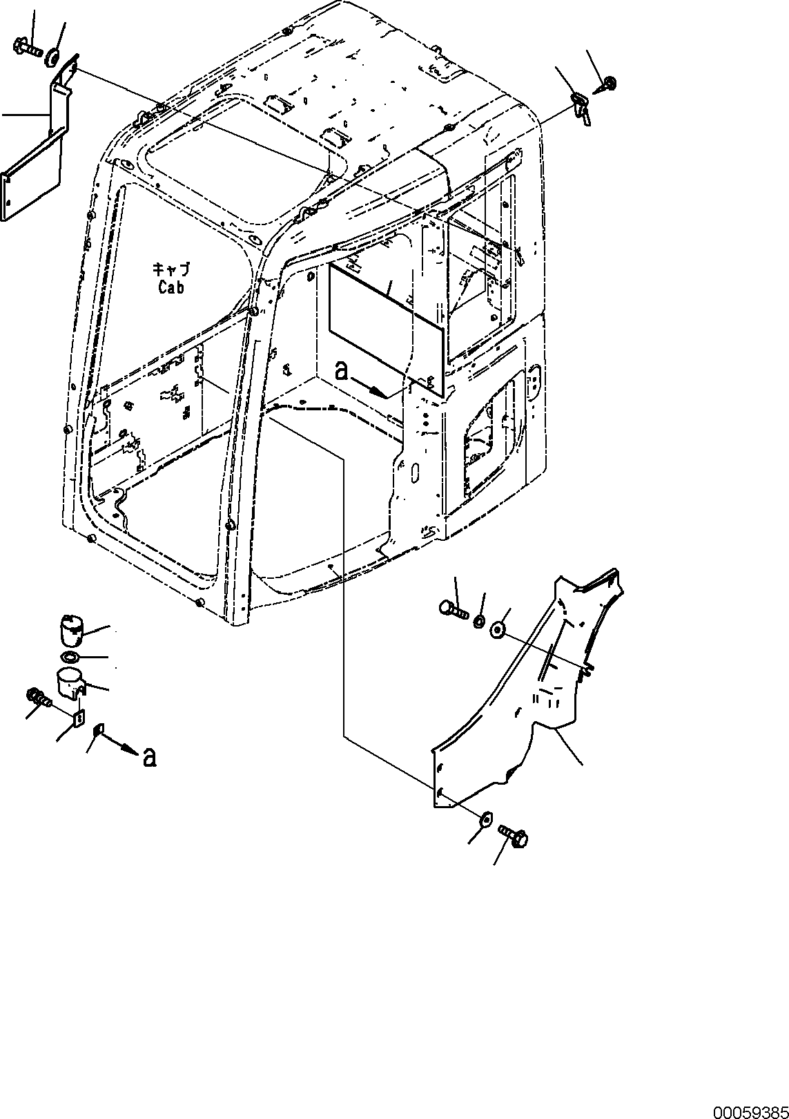 Excavators Komatsu / PC138US-10 S/N F40003 AND UP(PC138U10) / CAB, COVER AND ASHTRAY(K1110-001052 : K1110-001052)