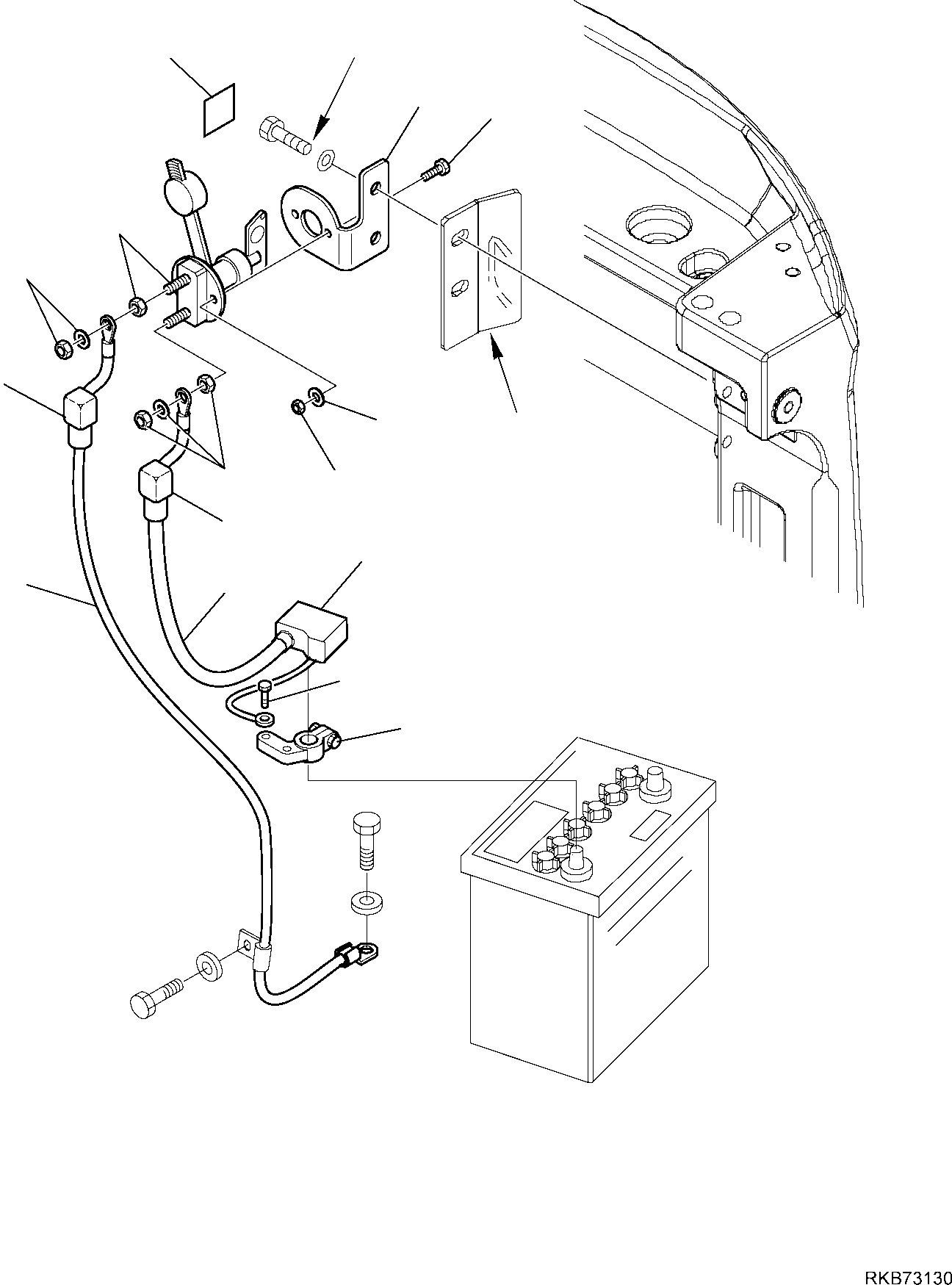Excavators Komatsu / PC16R-3 HS S/N F80001 AND UP(PC16R3H8) / ELECTRICAL SYSTEM (BATTERY DISCONNECTING SWITCH)(B-1450 : 1450)