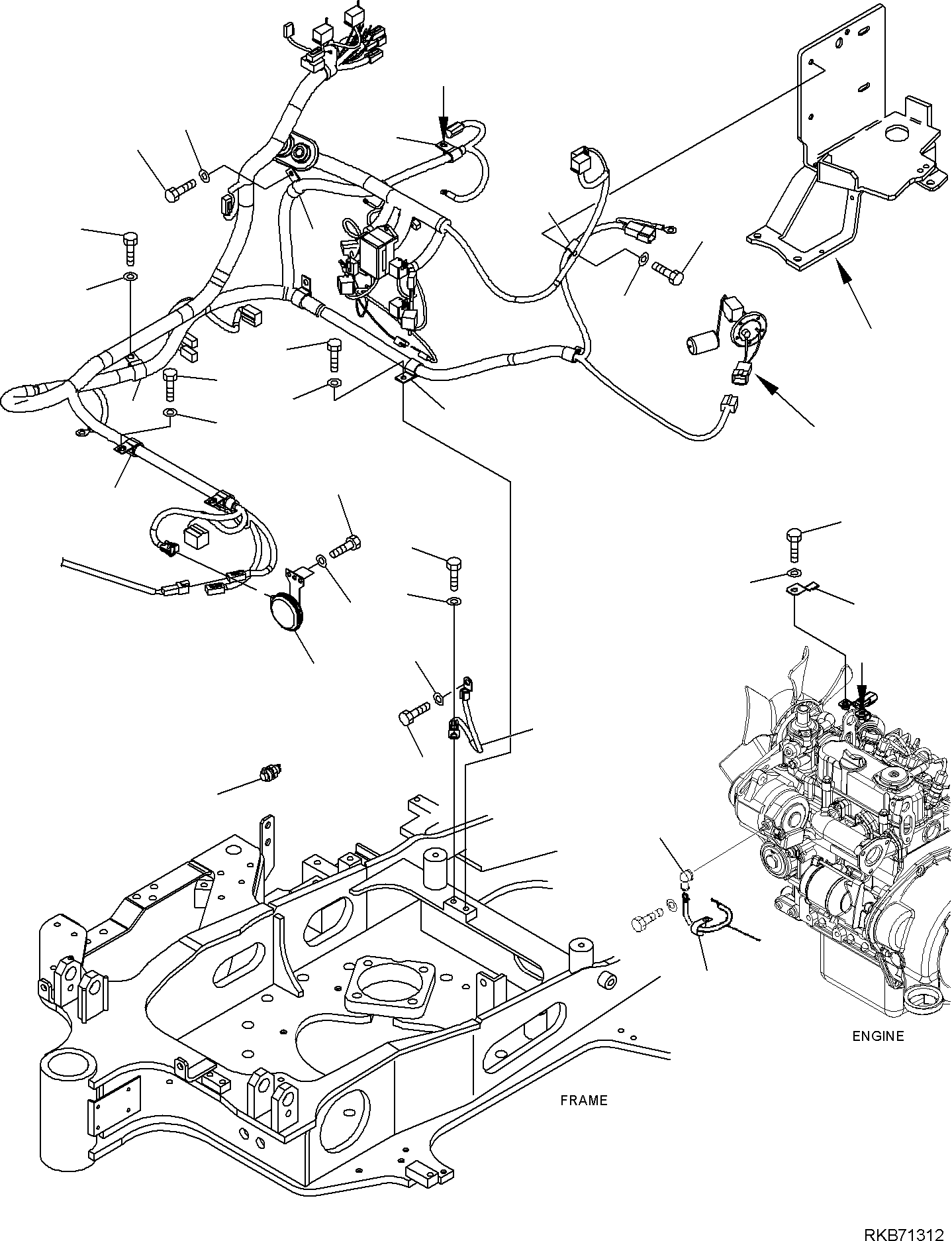 Excavators Komatsu / PC16R-3 HS S/N F80001 AND UP(PC16R3H8) / ELECTRICAL SYSTEM (FRAME LINE)(B-1500 : 1500)