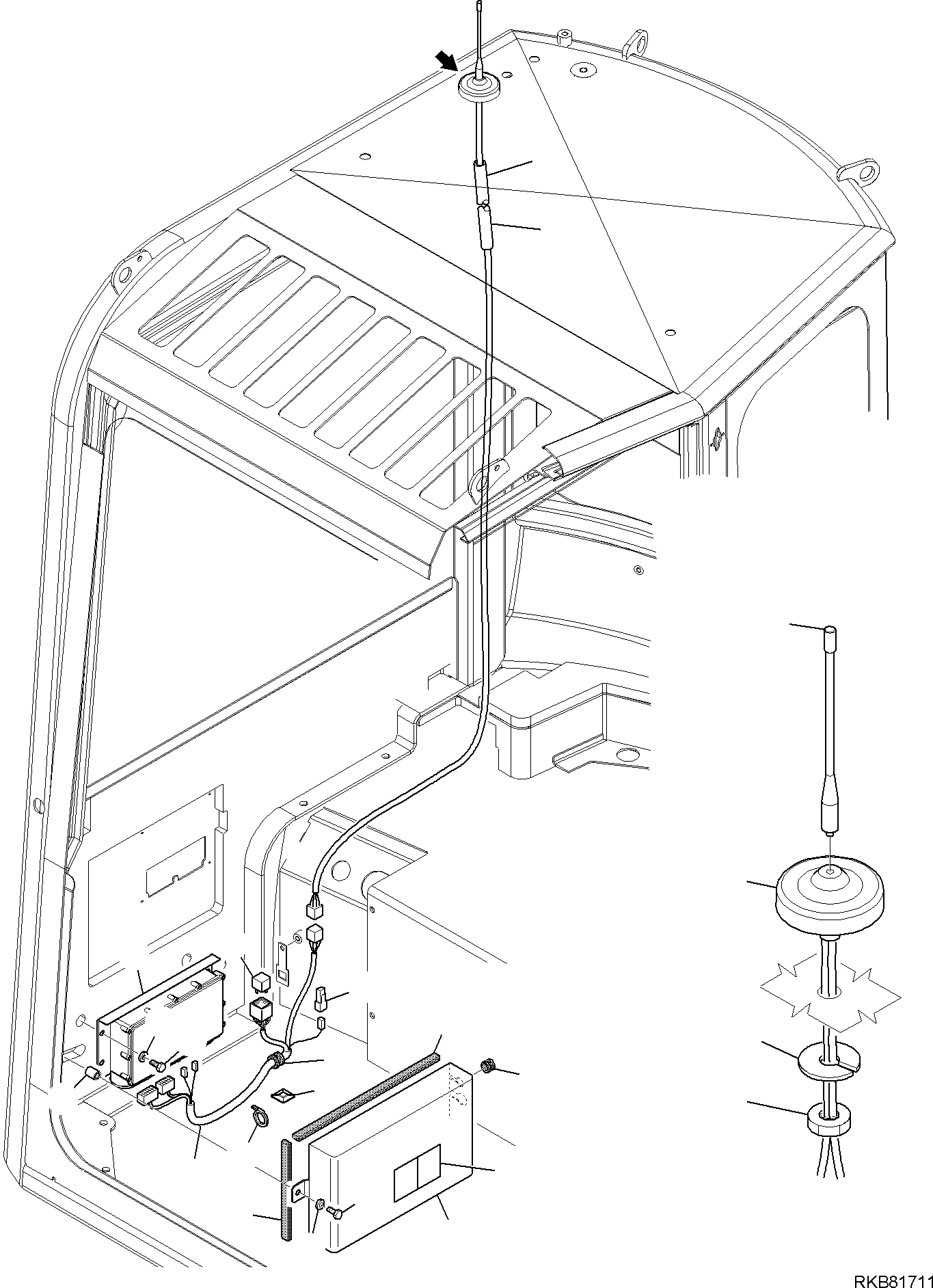 Excavators Komatsu / PC16R-3 HS S/N F80001 AND UP(PC16R3H8) / ELECTRICAL SYSTEM (KOMTRAX LINE) (GPRS TYPE) (CAB)(B-1540 : 1540)