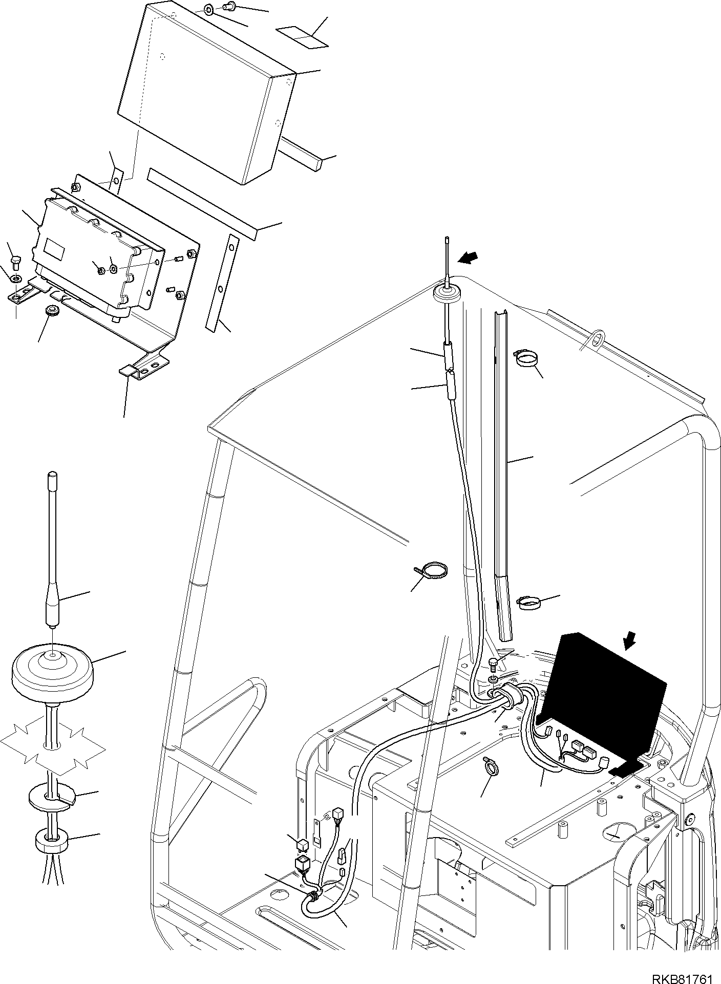 Excavators Komatsu / PC16R-3 HS S/N F80001 AND UP(PC16R3H8) / ELECTRICAL SYSTEM (KOMTRAX LINE) (GPRS TYPE) (CANOPY)(B-1545 : 1545)