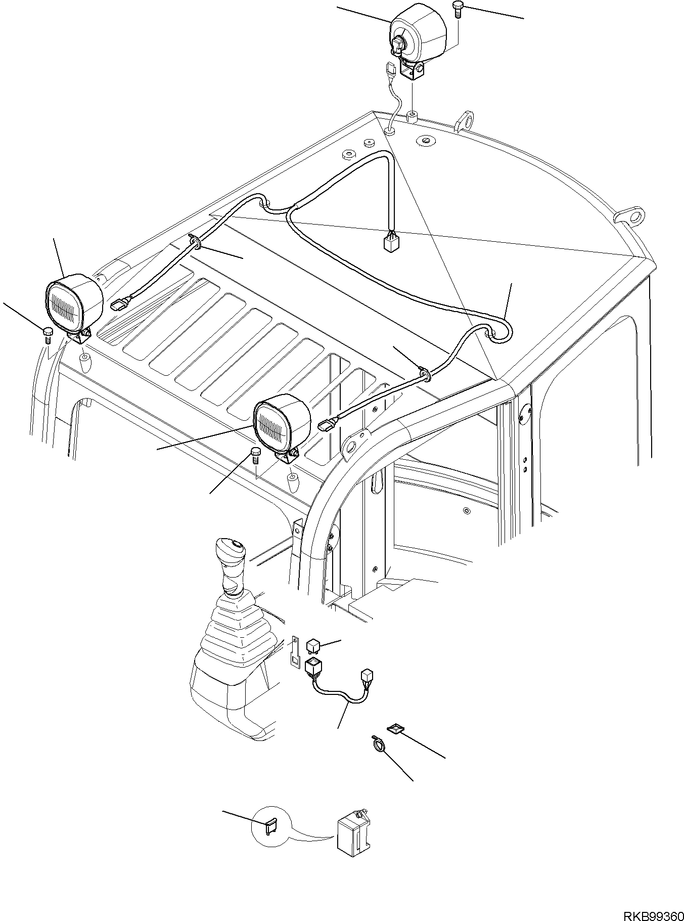 Excavators Komatsu / PC16R-3 HS S/N F80001 AND UP(PC16R3H8) / XENON WORK LIGHTS (CAB)(B-1583 : 1583)