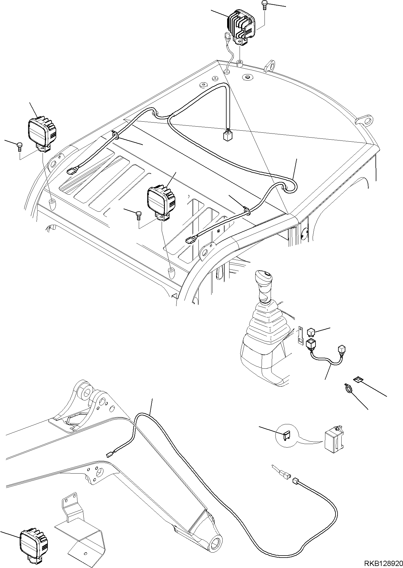 Excavators Komatsu / PC16R-3 HS S/N F80001 AND UP(PC16R3H8) / LED WORK LIGHTS (CAB)(B-1585 : 1585)