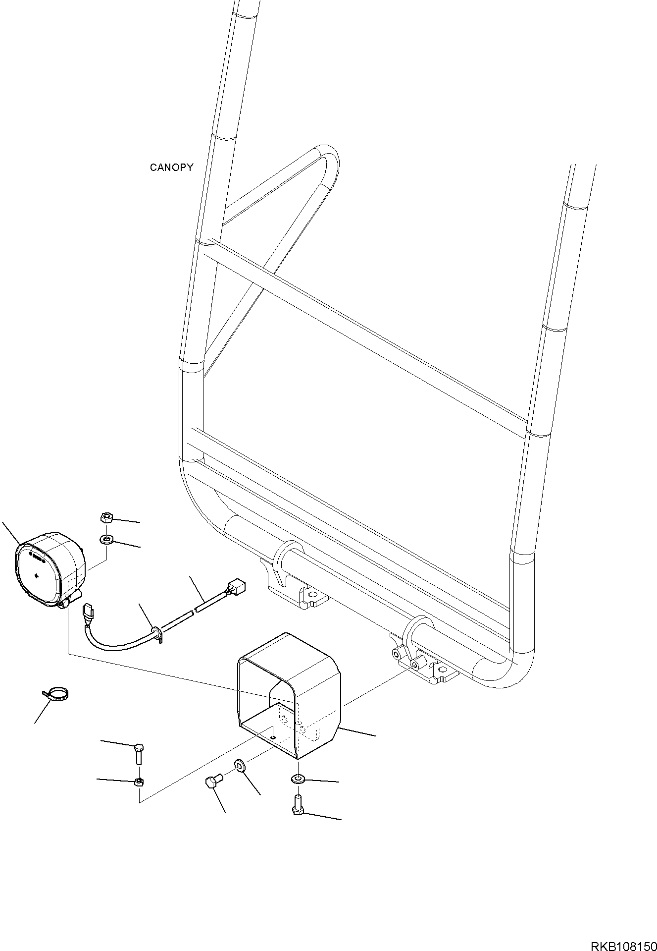 Excavators Komatsu / PC16R-3 HS S/N F80001 AND UP(PC16R3H8) / WORK LIGHT (CANOPY)(B-1587 : 1587)