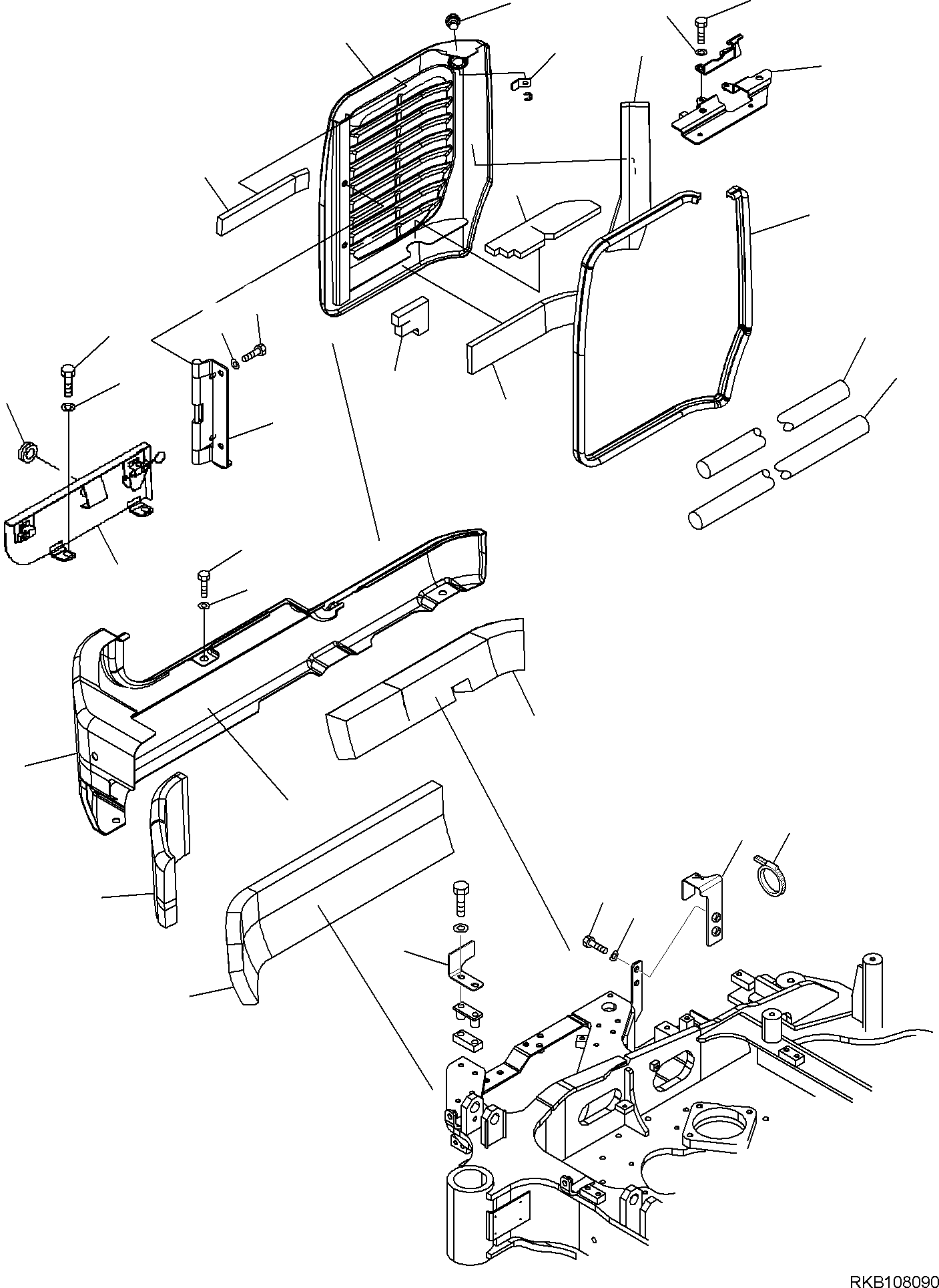 Excavators Komatsu / PC16R-3 HS S/N F80001 AND UP(PC16R3H8) / RIGHT SIDE COVER(F-5030 : 5030)
