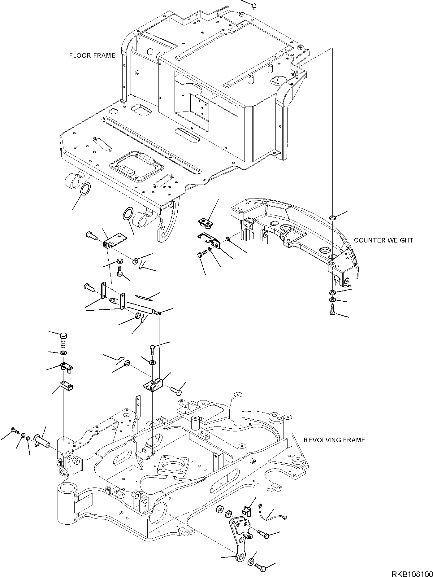 Excavators Komatsu / PC16R-3 HS S/N F80001 AND UP(PC16R3H8) / FLOOR FRAME FIXING (CANOPY)(F-5100 : 5100)