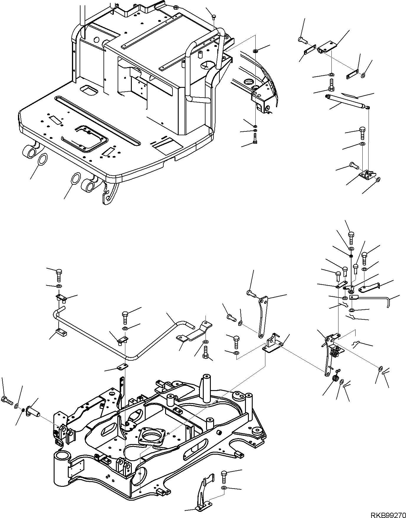 Excavators Komatsu / PC16R-3 HS S/N F80001 AND UP(PC16R3H8) / FLOOR FRAME FIXING (CAB)(F-5105 : 5105)