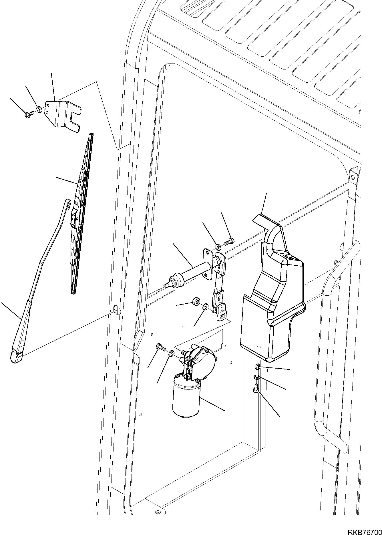 Excavators Komatsu / PC16R-3 HS S/N F80001 AND UP(PC16R3H8) / WINDSCREEN WIPER SYSTEM (3/3)(F-5260 : 5260)