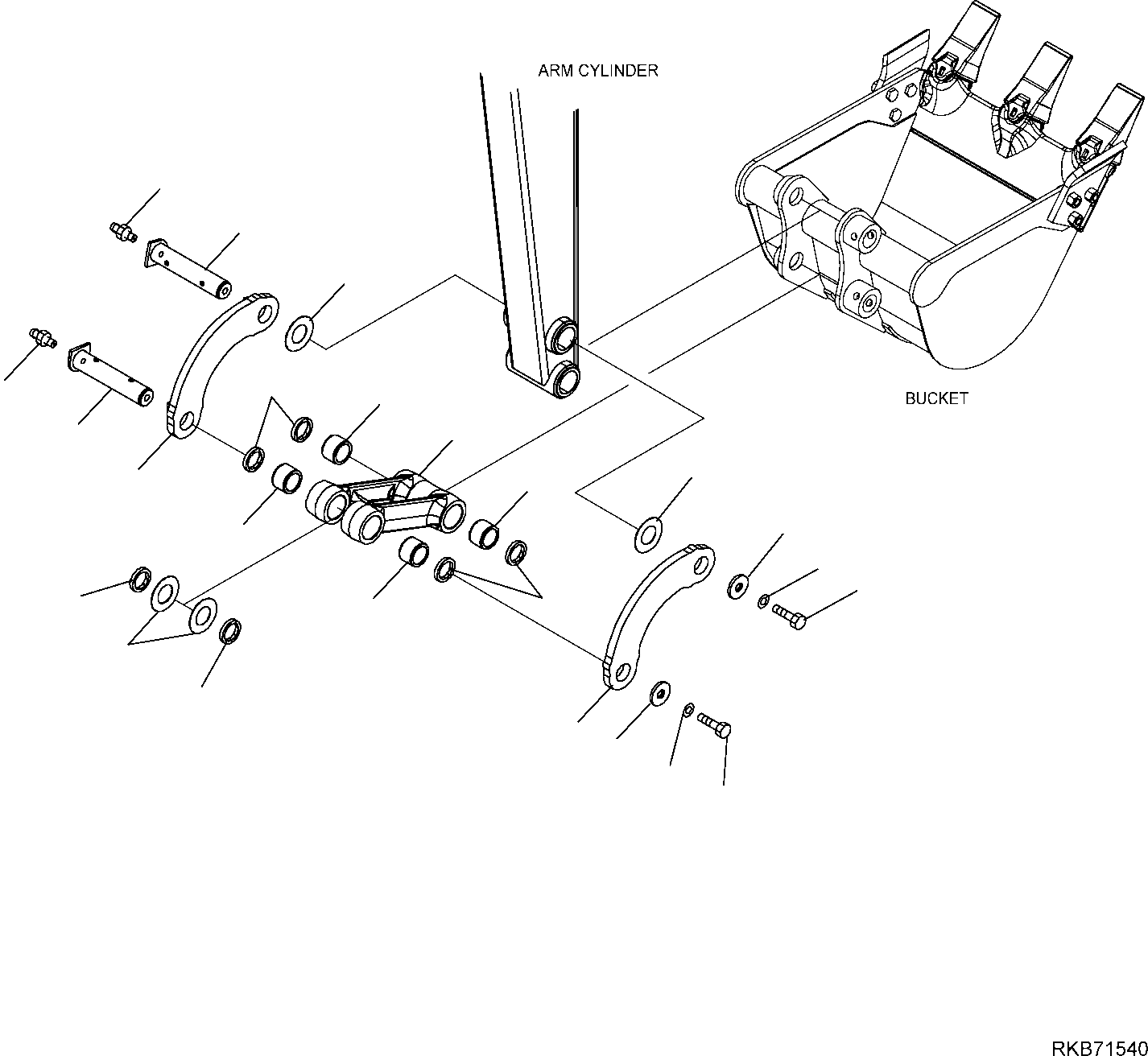 Excavators Komatsu / PC16R-3 HS S/N F80001 AND UP(PC16R3H8) / BUCKET LINK(H-7400 : 7400)