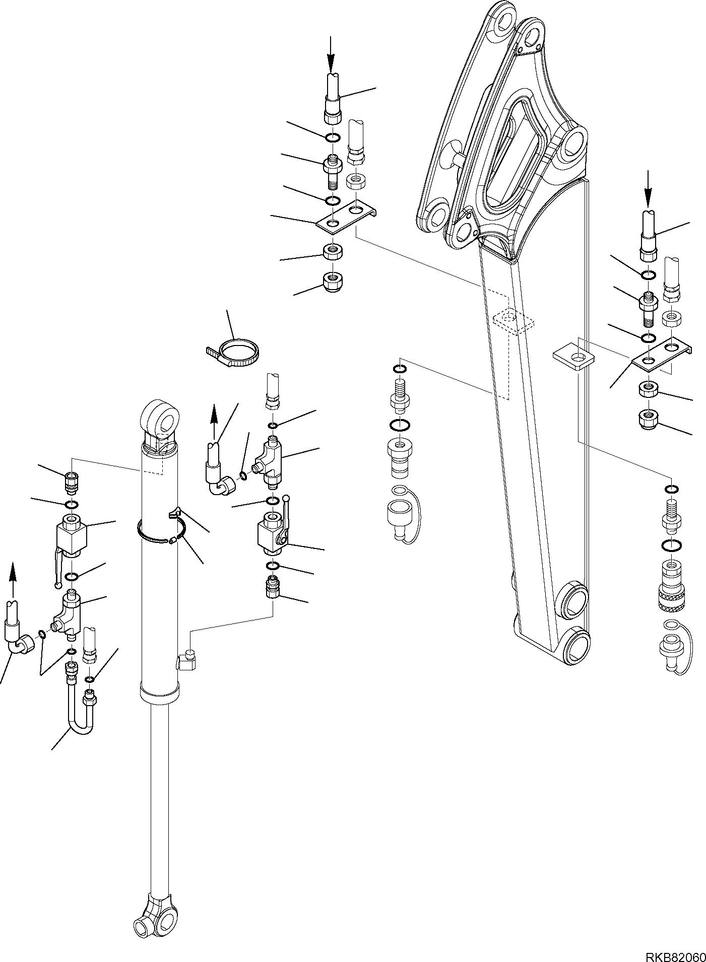 Excavators Komatsu / PC16R-3 HS S/N F80001 AND UP(PC16R3H8) / BUCKET CYLINDER (COCKS ON STANDARD ARM)(H-7585 : 7585)