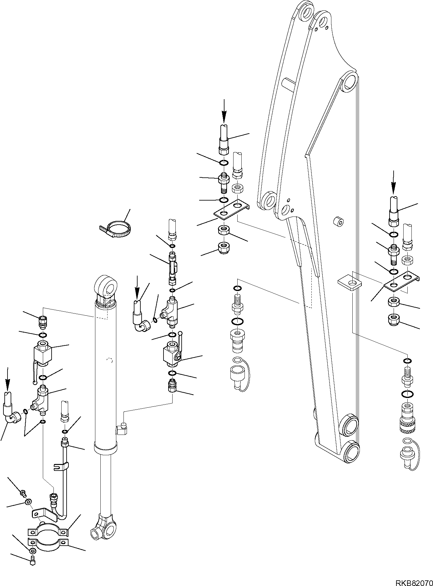 Excavators Komatsu / PC16R-3 HS S/N F80001 AND UP(PC16R3H8) / BUCKET CYLINDER (COCKS ON LONG ARM)(H-7590 : 7590)