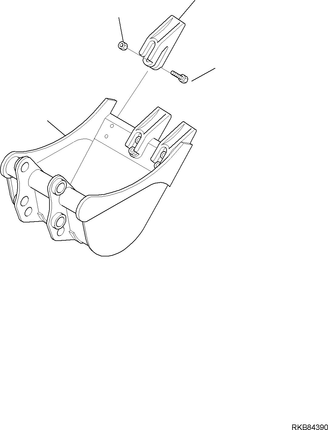 Excavators Komatsu / PC16R-3 HS S/N F80001 AND UP(PC16R3H8) / BUCKET (L=350 mm)(H-7615 : 7615)