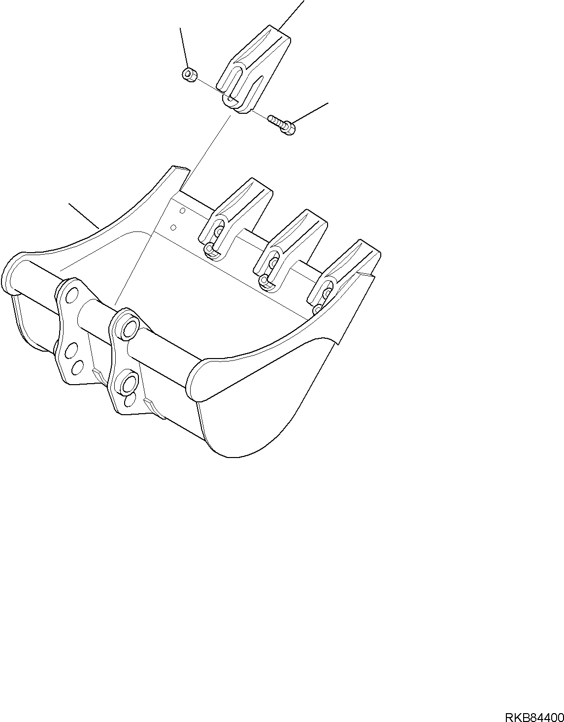Excavators Komatsu / PC16R-3 HS S/N F80001 AND UP(PC16R3H8) / BUCKET (L=450 mm)(H-7620 : 7620)