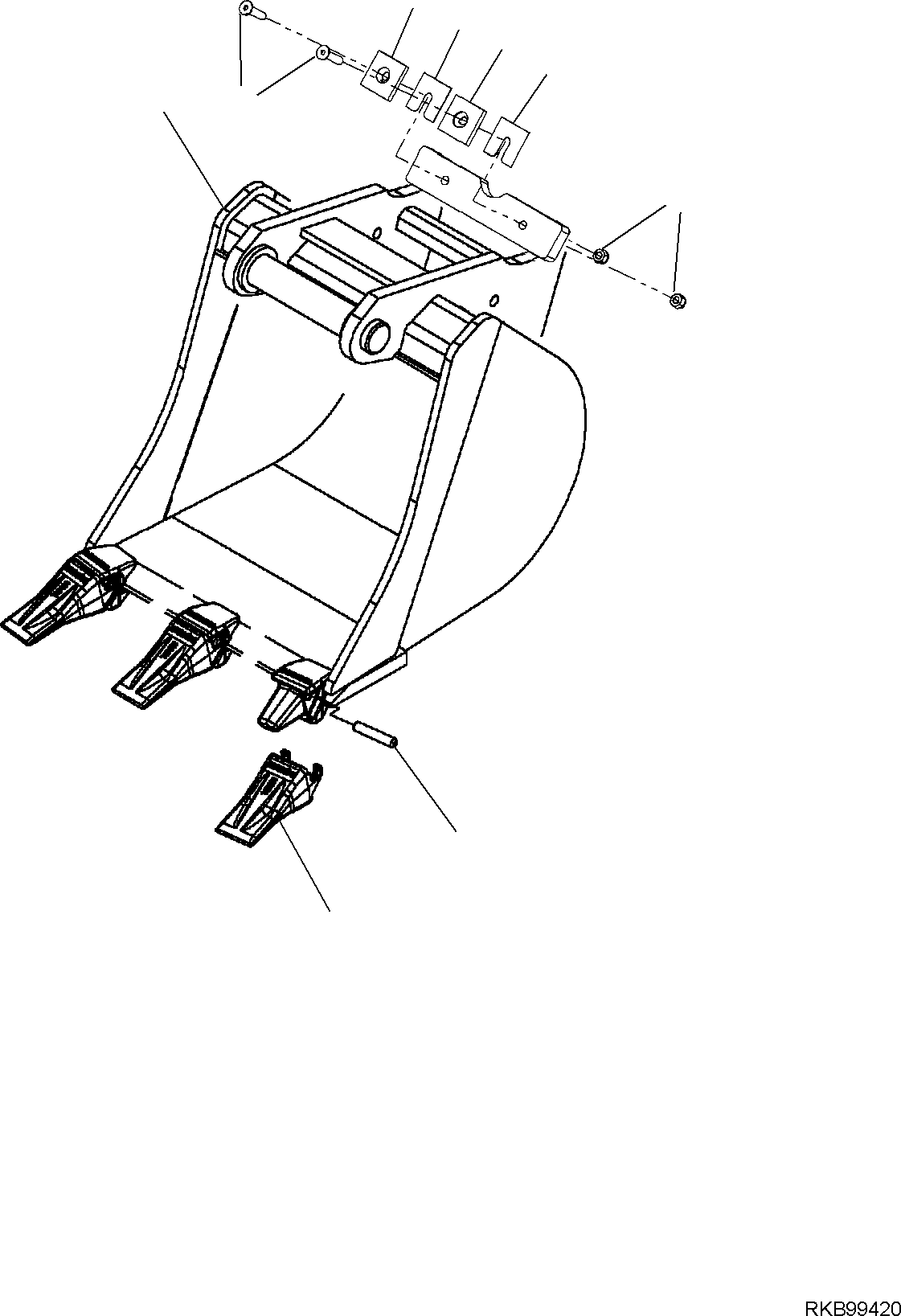 Excavators Komatsu / PC16R-3 HS S/N F80001 AND UP(PC16R3H8) / BUCKET (L=300 mm)(H-7635 : 7635)
