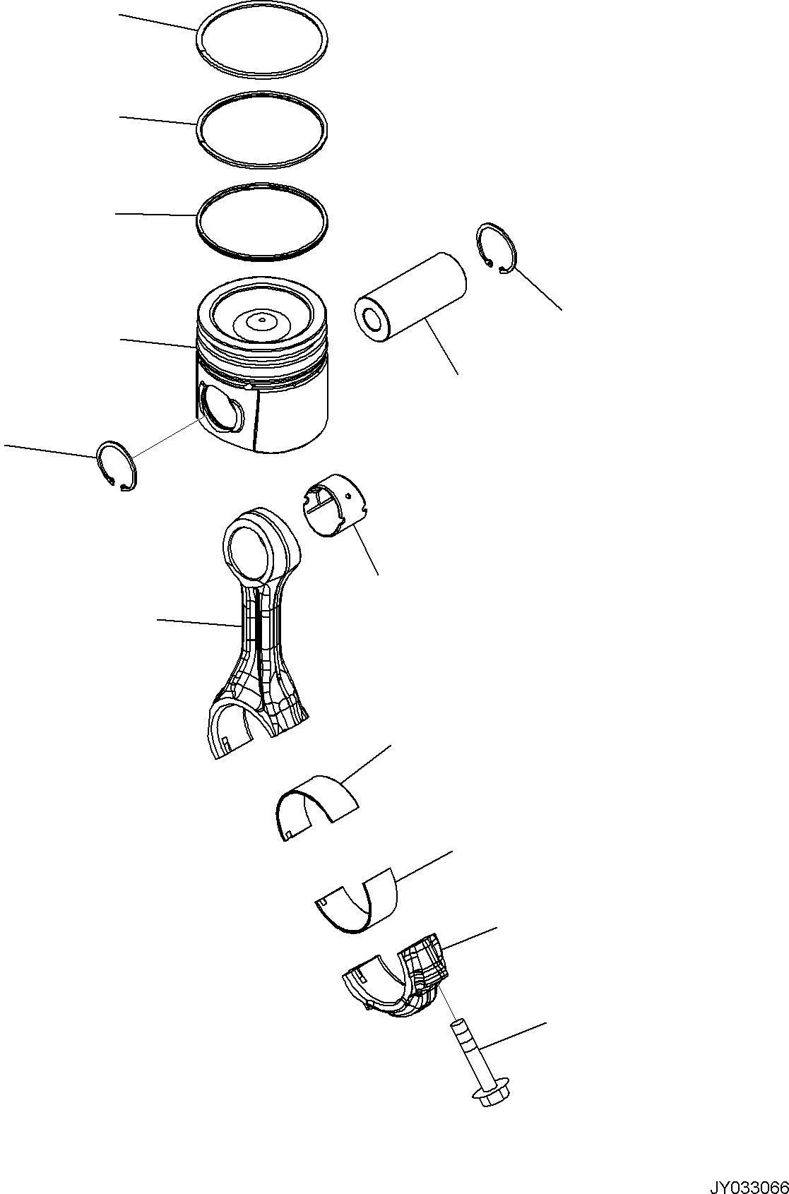 Komatsu parts book diagram for PC170LC-11 S/N F40001 AND UP: ENGINE CYLINDER BLOCK AND ITS RELATED PARTS, PISTON AND CONNECTING ROD