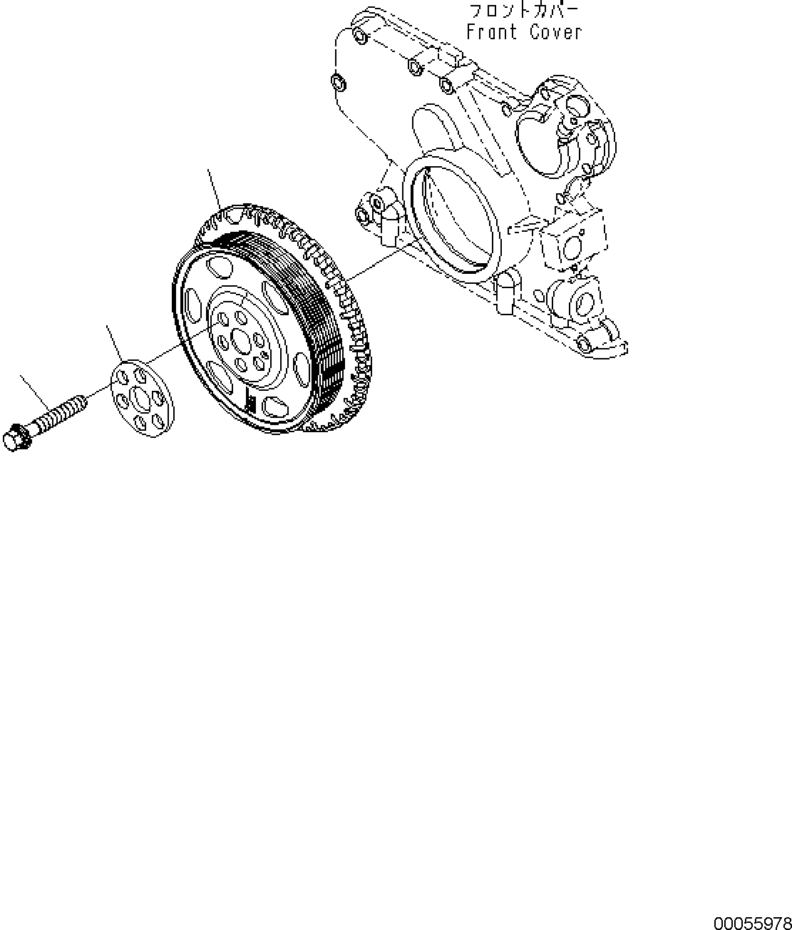 Komatsu parts book diagram for PC170LC-11 S/N F40001 AND UP: ENGINE CYLINDER BLOCK AND ITS RELATED PARTS, VIBRATION DAMPER