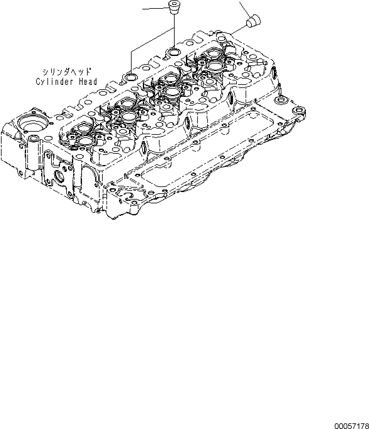Komatsu parts book diagram for PC170LC-11 S/N F40001 AND UP: ENGINE CYLINDER BLOCK AND ITS RELATED PARTS, CABIN HEATER PLUG