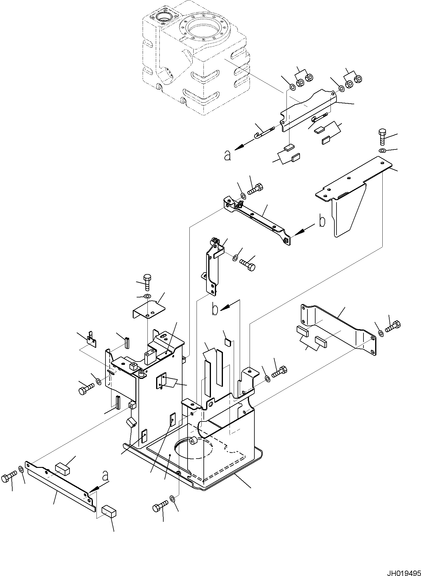 Komatsu parts book diagram for PC170LC-11 S/N F40001 AND UP: DEF TANK, FRAME