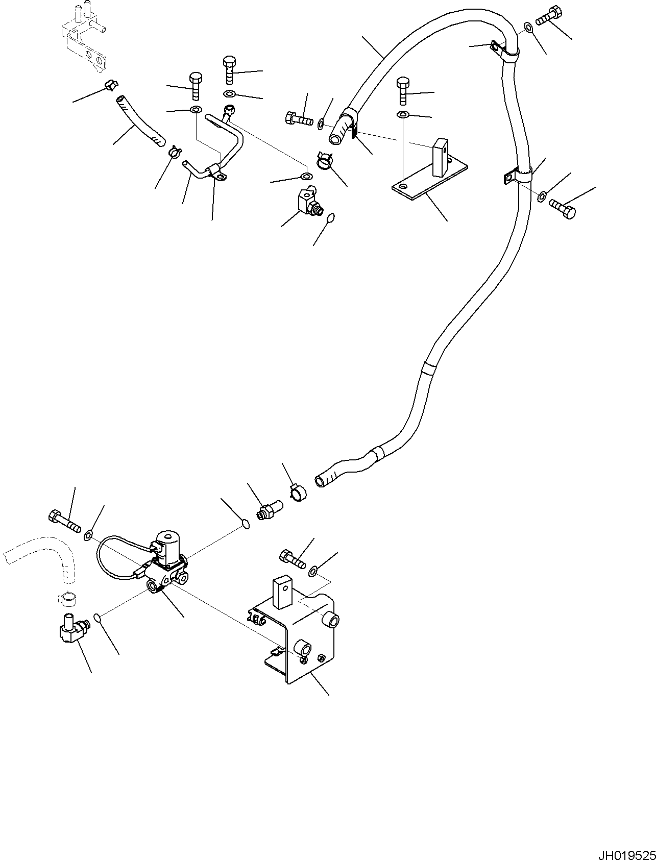 Komatsu parts book diagram for PC170LC-11 S/N F40001 AND UP: DEF PIPING, DEF TANK COOLANT PIPING (1/2)