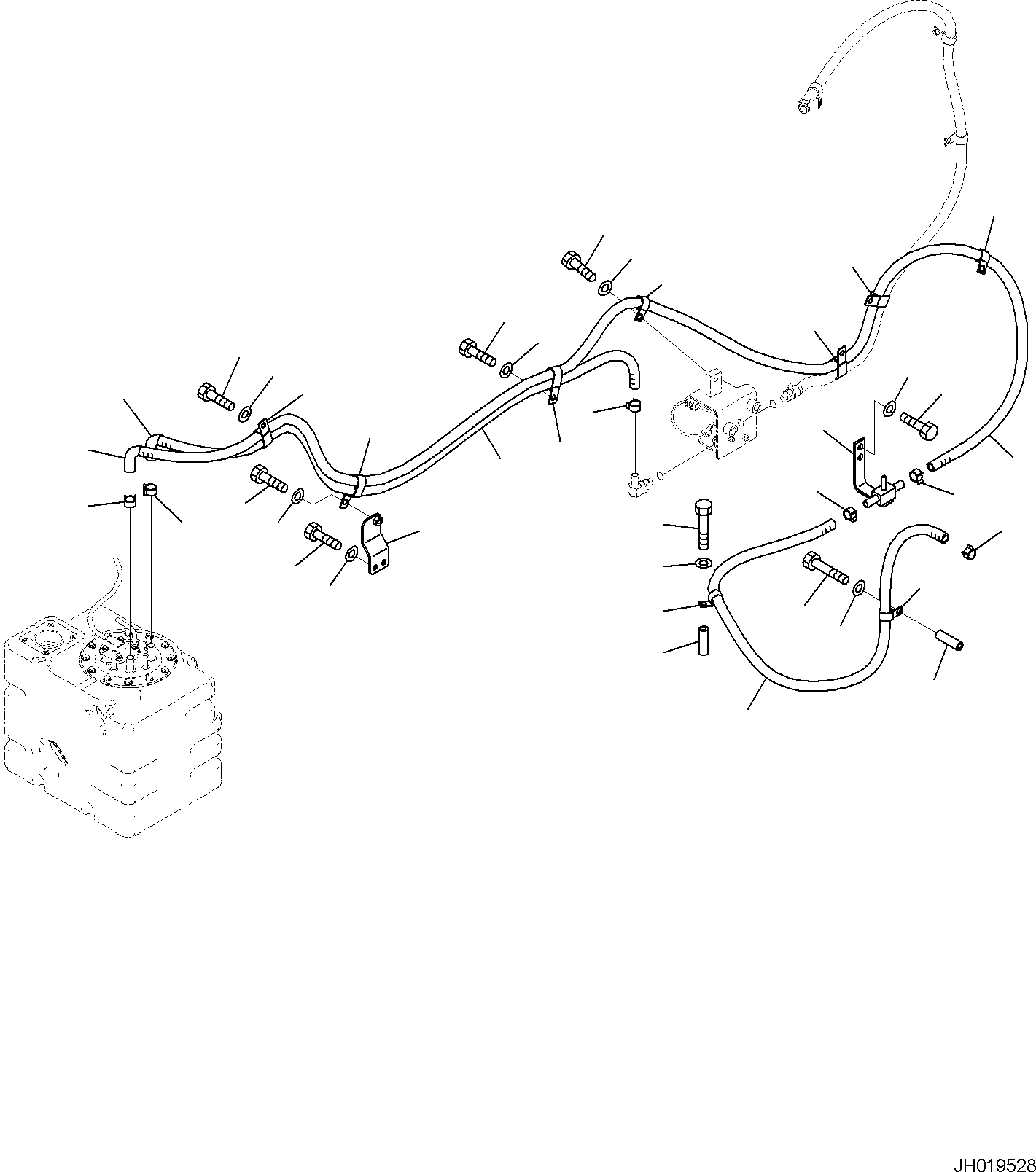 Komatsu parts book diagram for PC170LC-11 S/N F40001 AND UP: DEF PIPING, DEF TANK COOLANT PIPING (2/2)