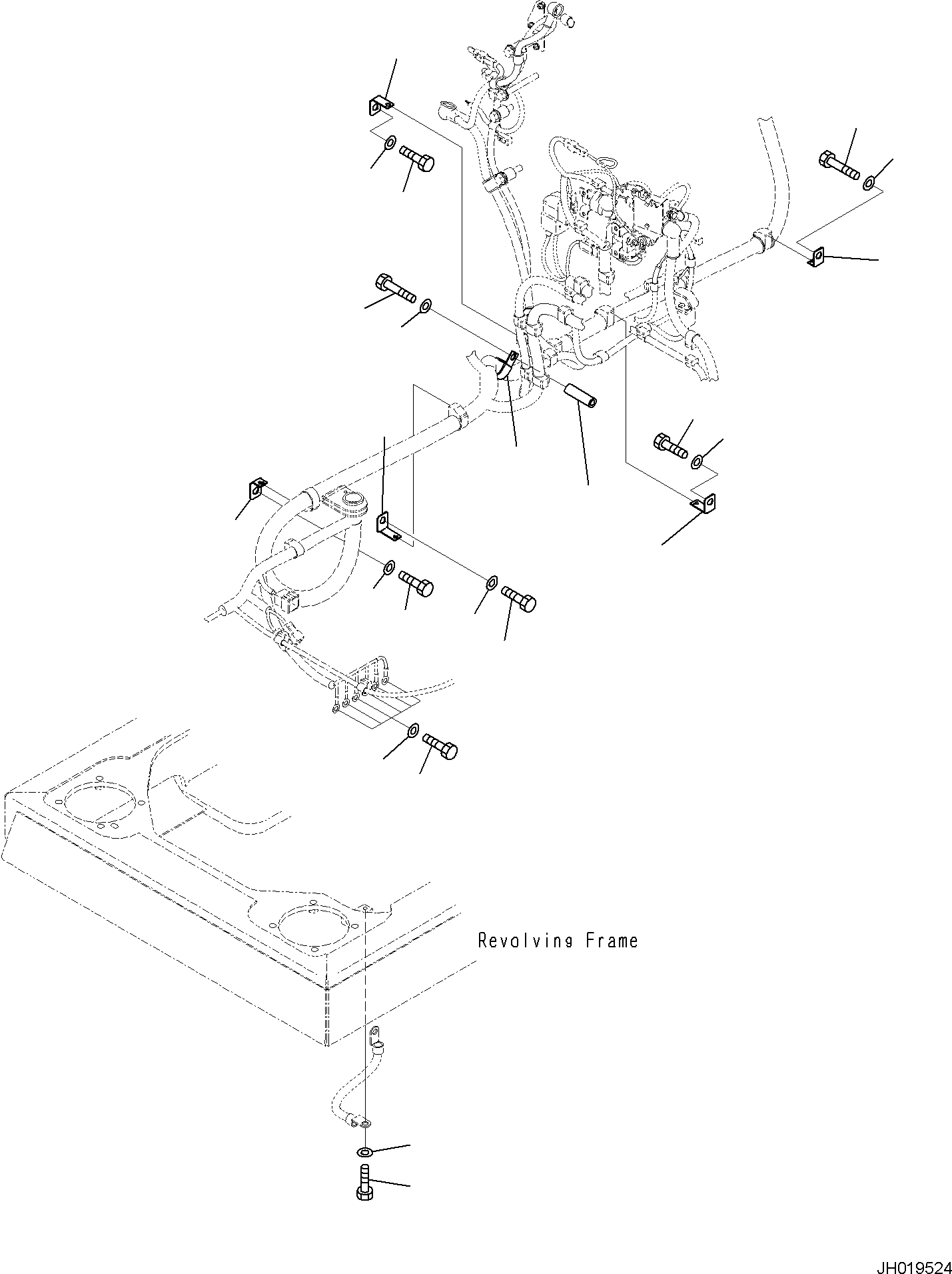 Komatsu parts book diagram for PC170LC-11 S/N F40001 AND UP: ELECTRIC WIRING HARNESS, MAIN WIRING HARNESS CLAMP (1/3)