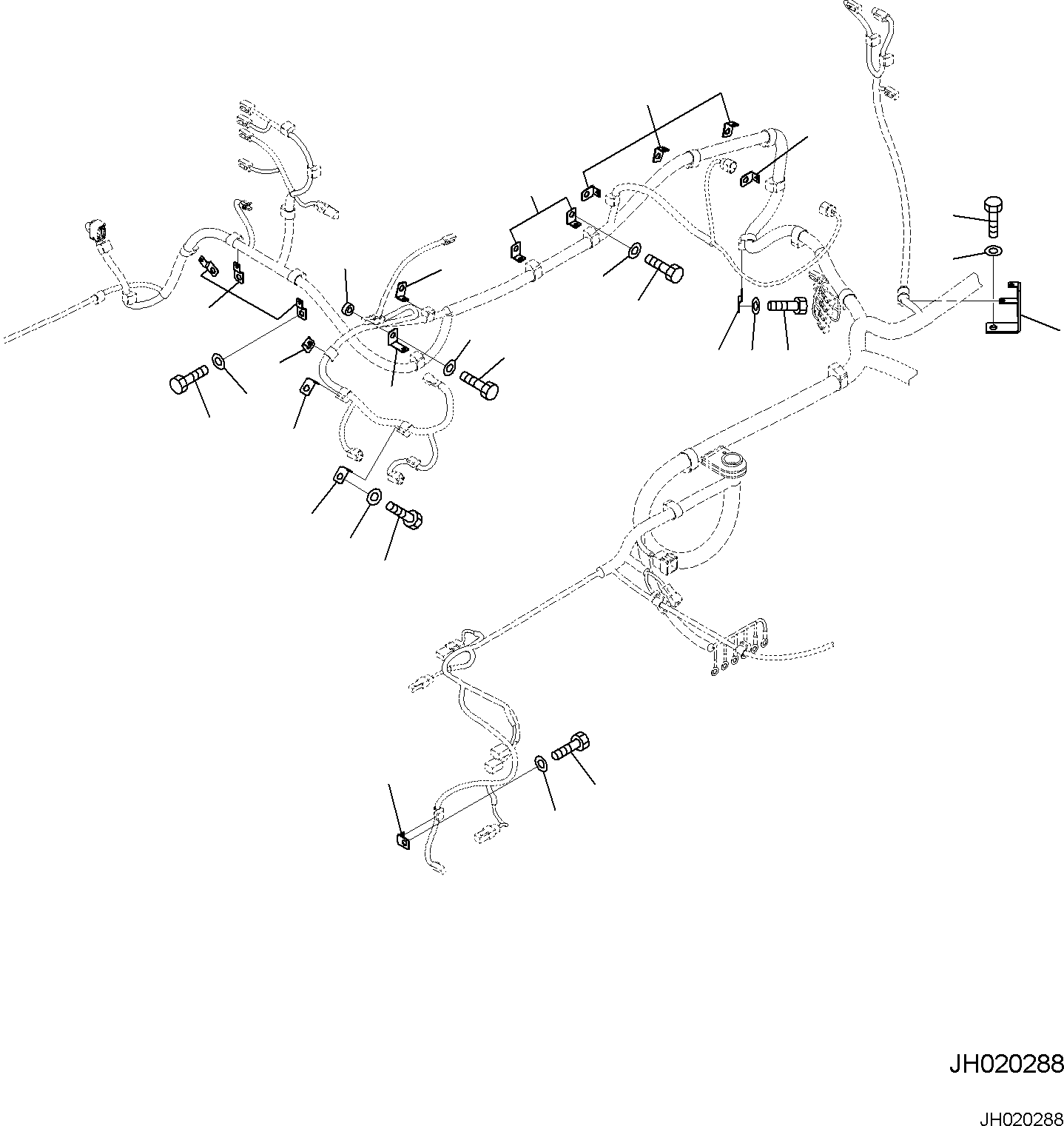Komatsu parts book diagram for PC170LC-11 S/N F40001 AND UP: ELECTRIC WIRING HARNESS, MAIN WIRING HARNESS CLAMP (3/3)