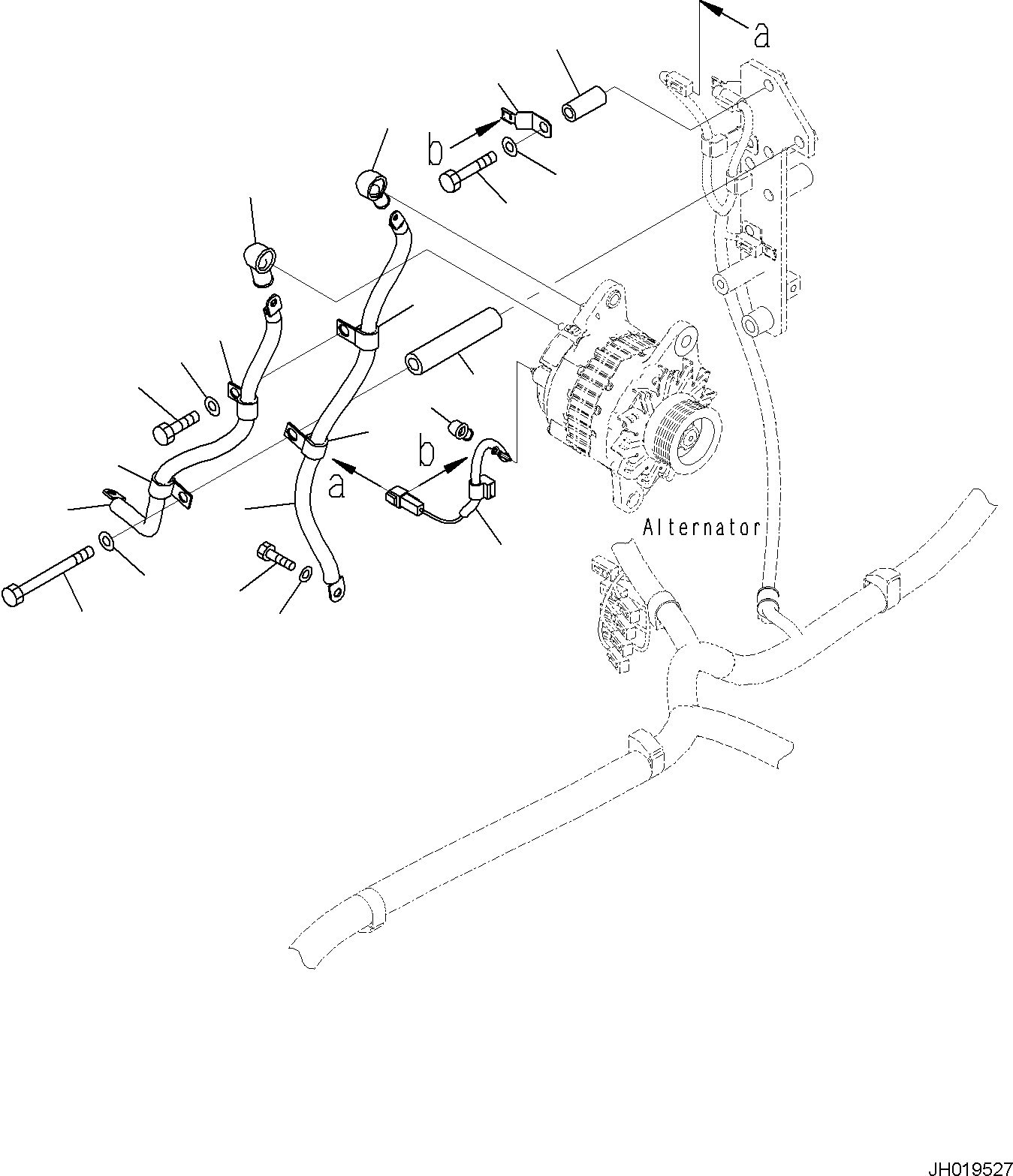 Komatsu parts book diagram for PC170LC-11 S/N F40001 AND UP: ELECTRIC WIRING HARNESS, ALTERNATOR WIRING HARNESS