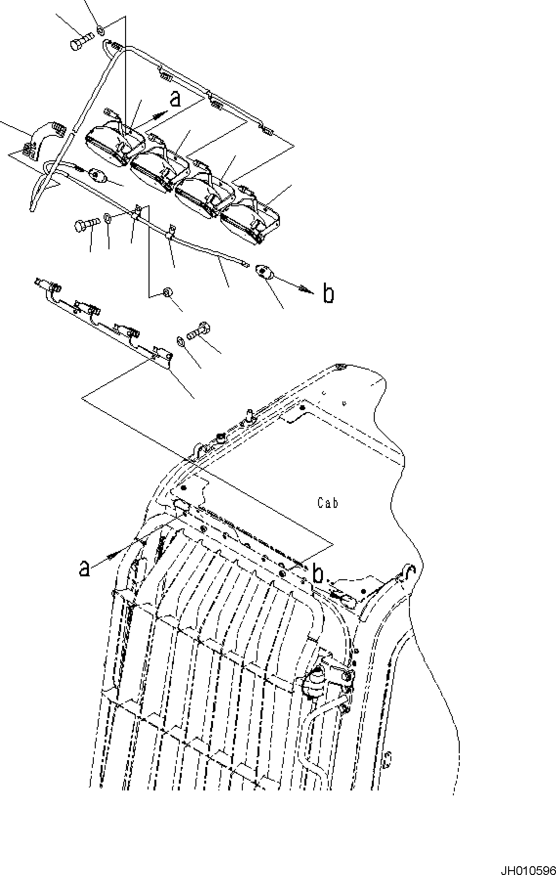 Komatsu parts book diagram for PC170LC-11 S/N F40001 AND UP: ADDITIONAL WORKING LAMP