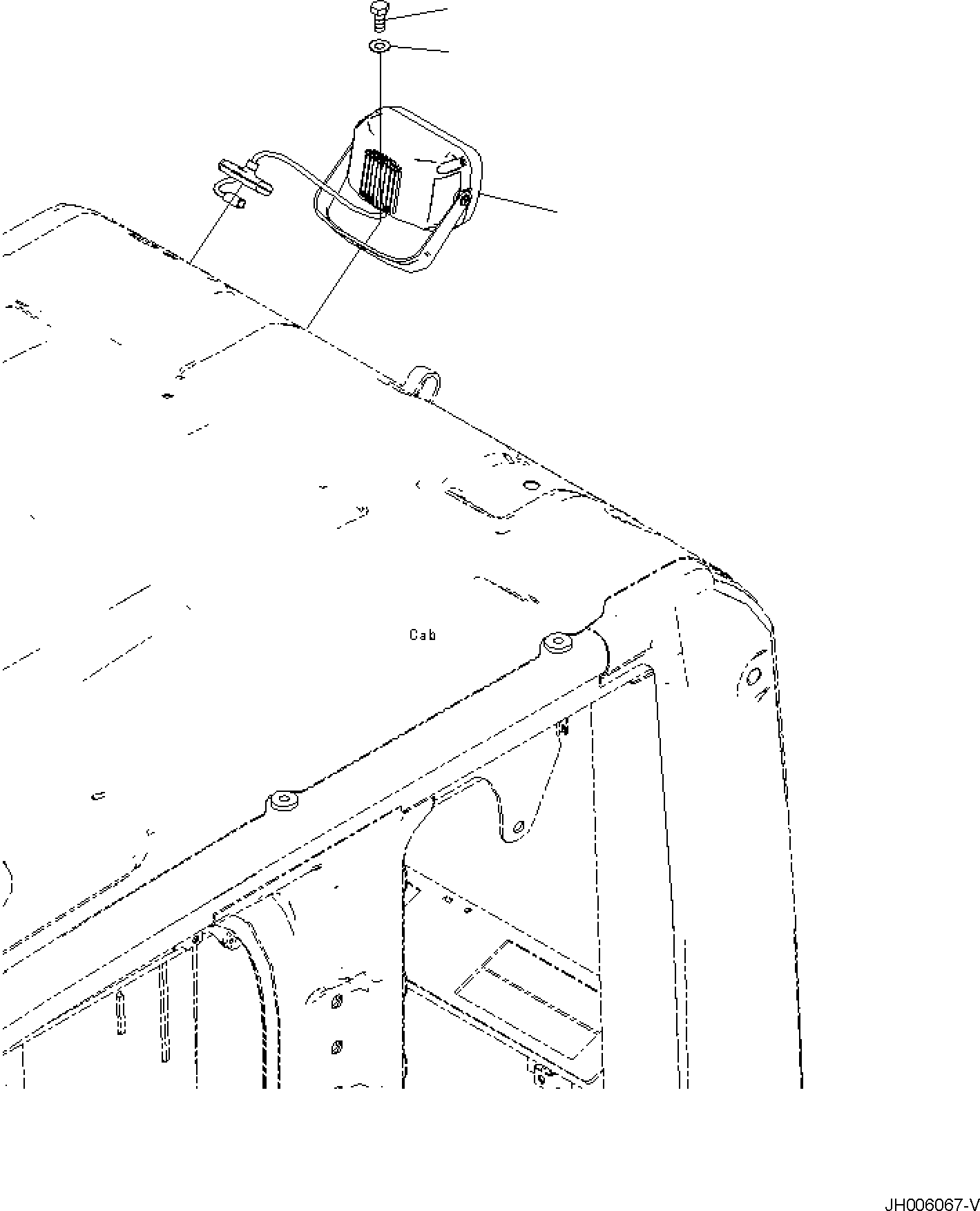 Komatsu parts book diagram for PC170LC-11 S/N F40001 AND UP: ADDITIONAL REAR WORKING LAMP
