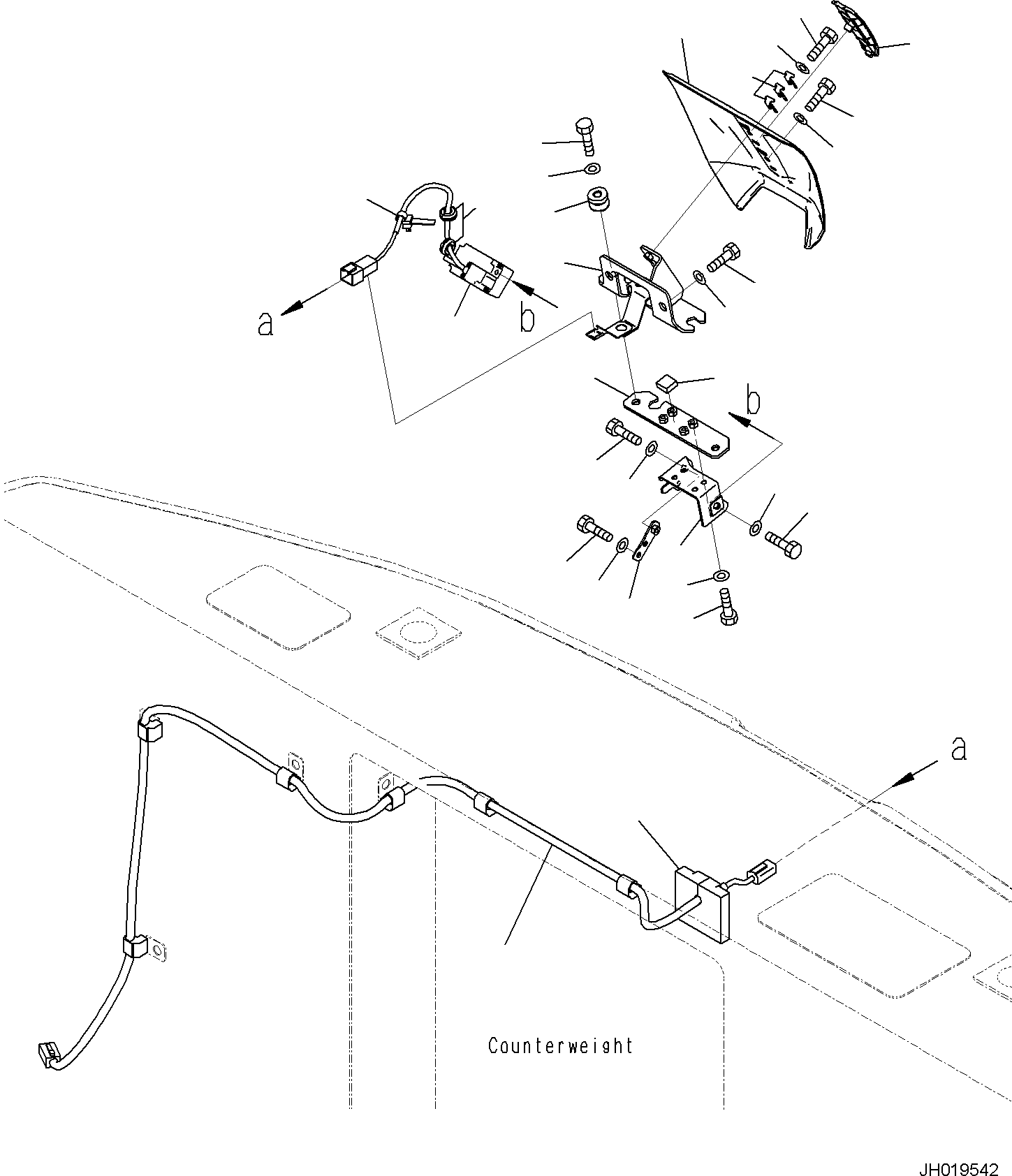 Komatsu parts book diagram for PC170LC-11 S/N F40001 AND UP: REARVIEW CAMERA, REARVIEW CAMERA, CENTER