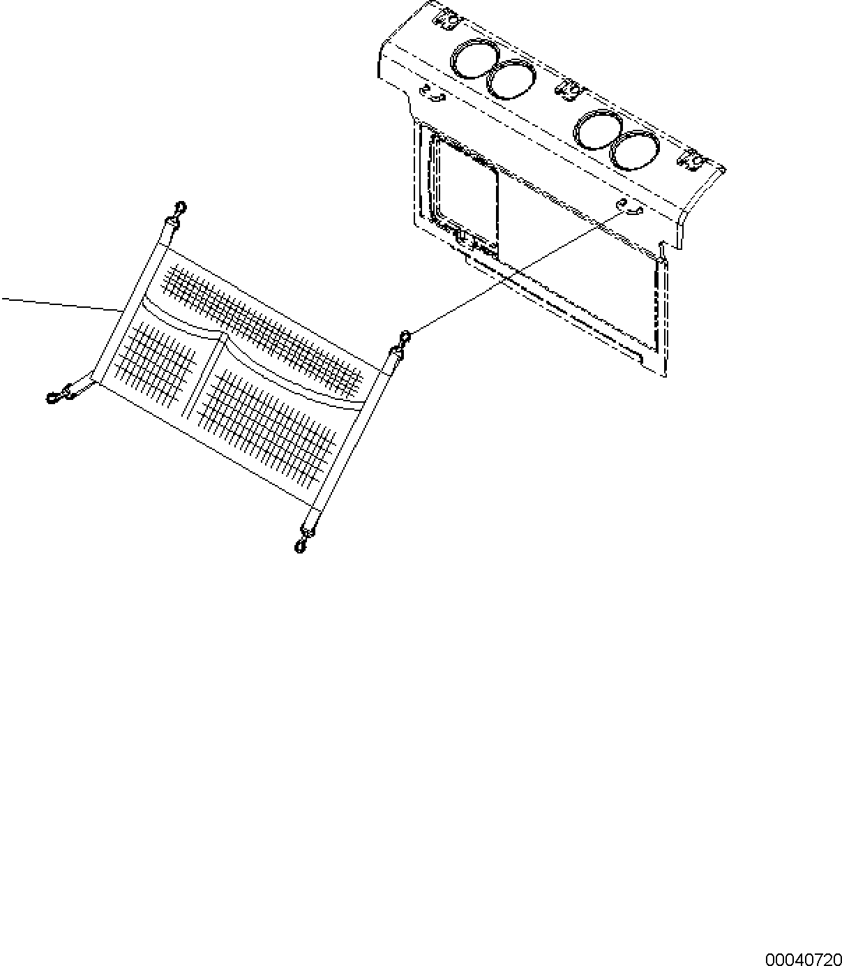 Komatsu parts book diagram for PC170LC-11 S/N F40001 AND UP: LUGGAGE BOX NET