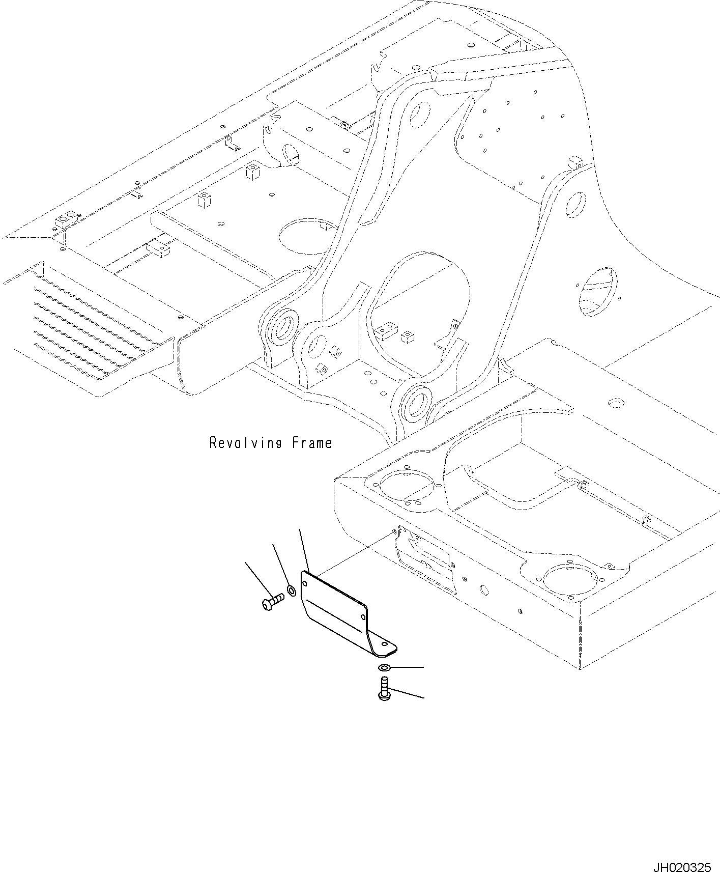 Komatsu parts book diagram for PC170LC-11 S/N F40001 AND UP: ADDITIONAL LOWER WIPER, COVER