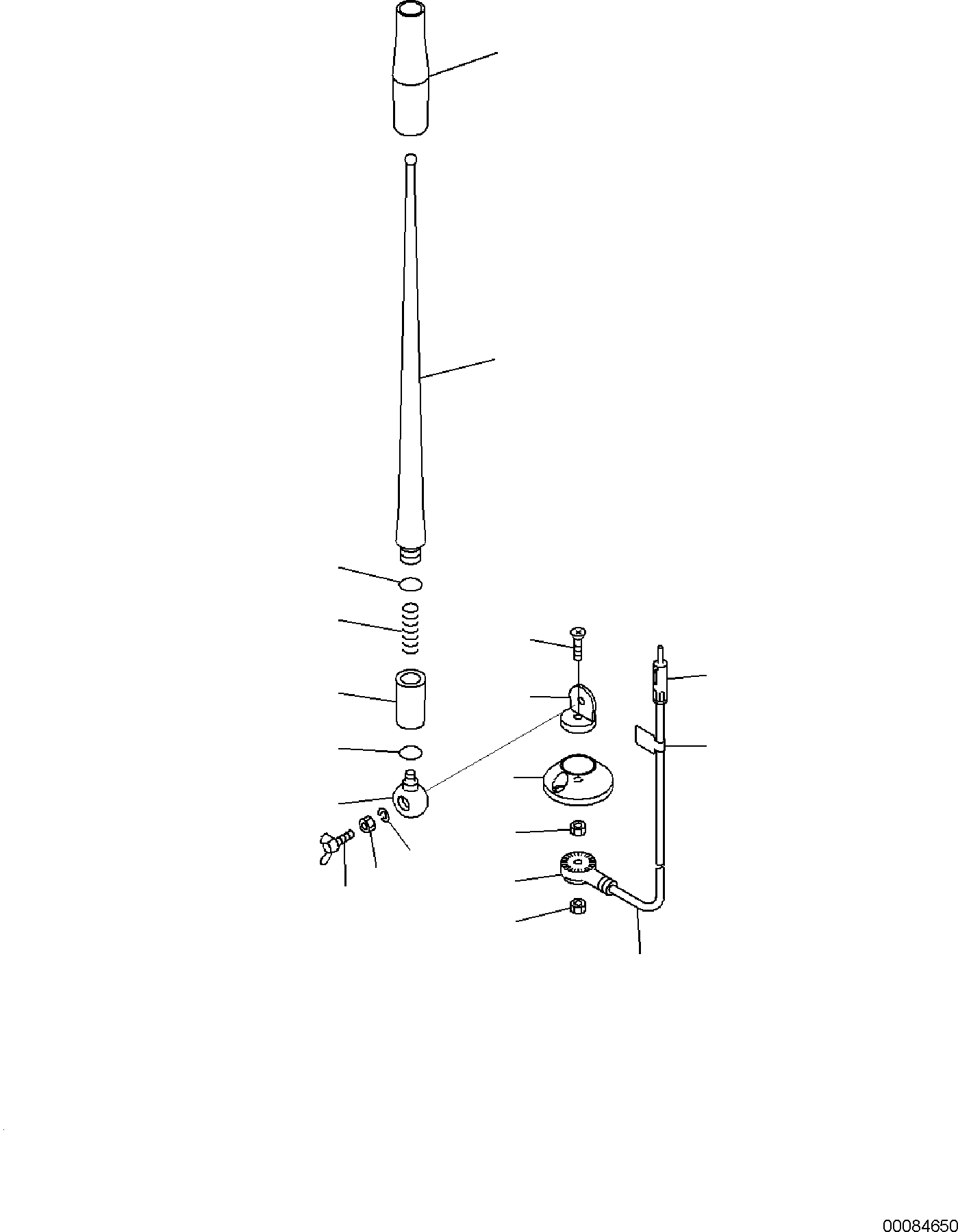 Komatsu parts book diagram for PC170LC-11 S/N F40001 AND UP: CAB, INNER PARTS, RUBBER ANTENNA