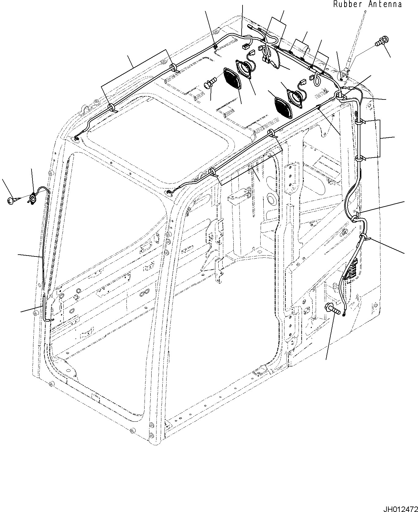 Komatsu parts book diagram for PC170LC-11 S/N F40001 AND UP: CAB, 12V CONVERTER