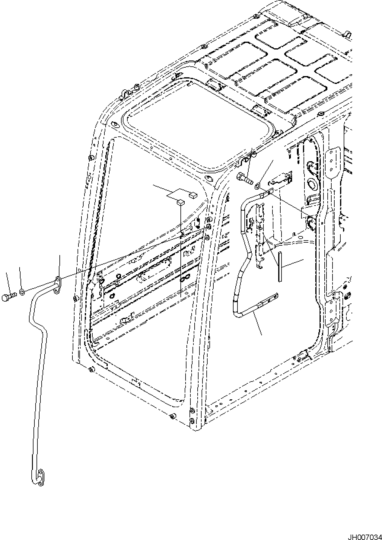 Komatsu parts book diagram for PC170LC-11 S/N F40001 AND UP: CAB, GRIP