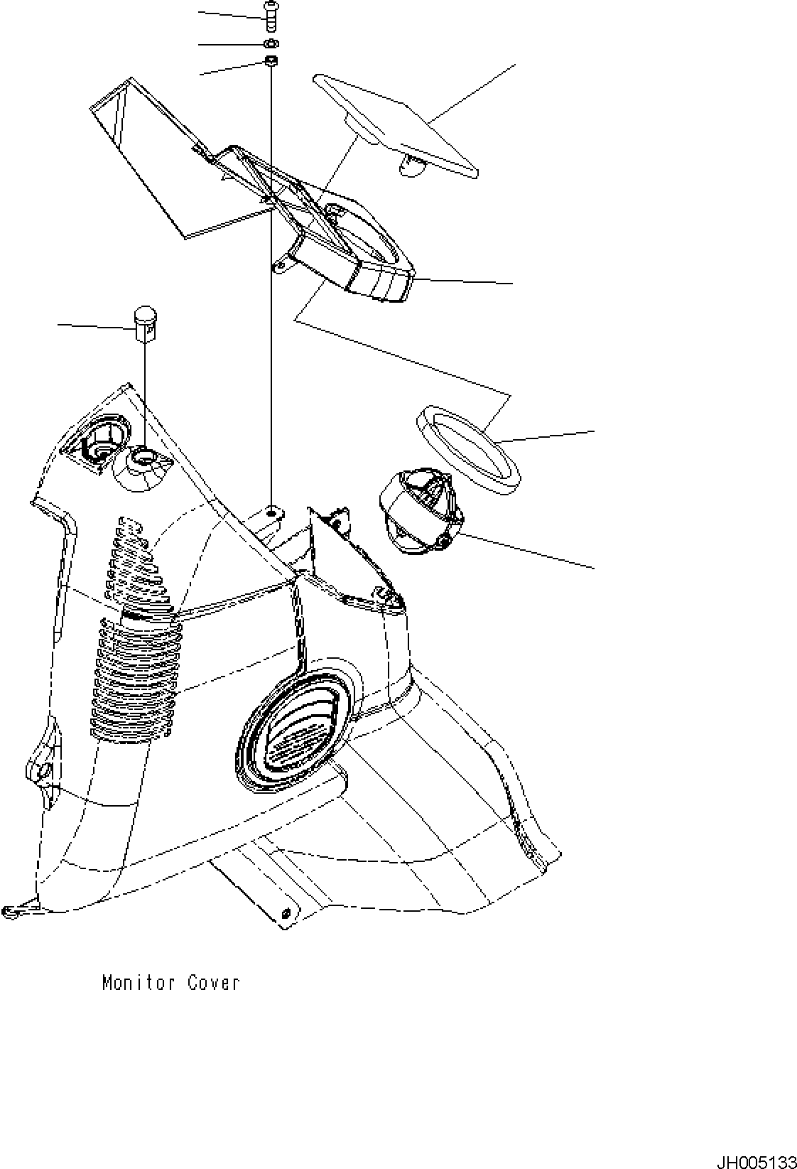 Komatsu parts book diagram for PC170LC-11 S/N F40001 AND UP: CAB, CAB IN PARTS, MONITOR COVER