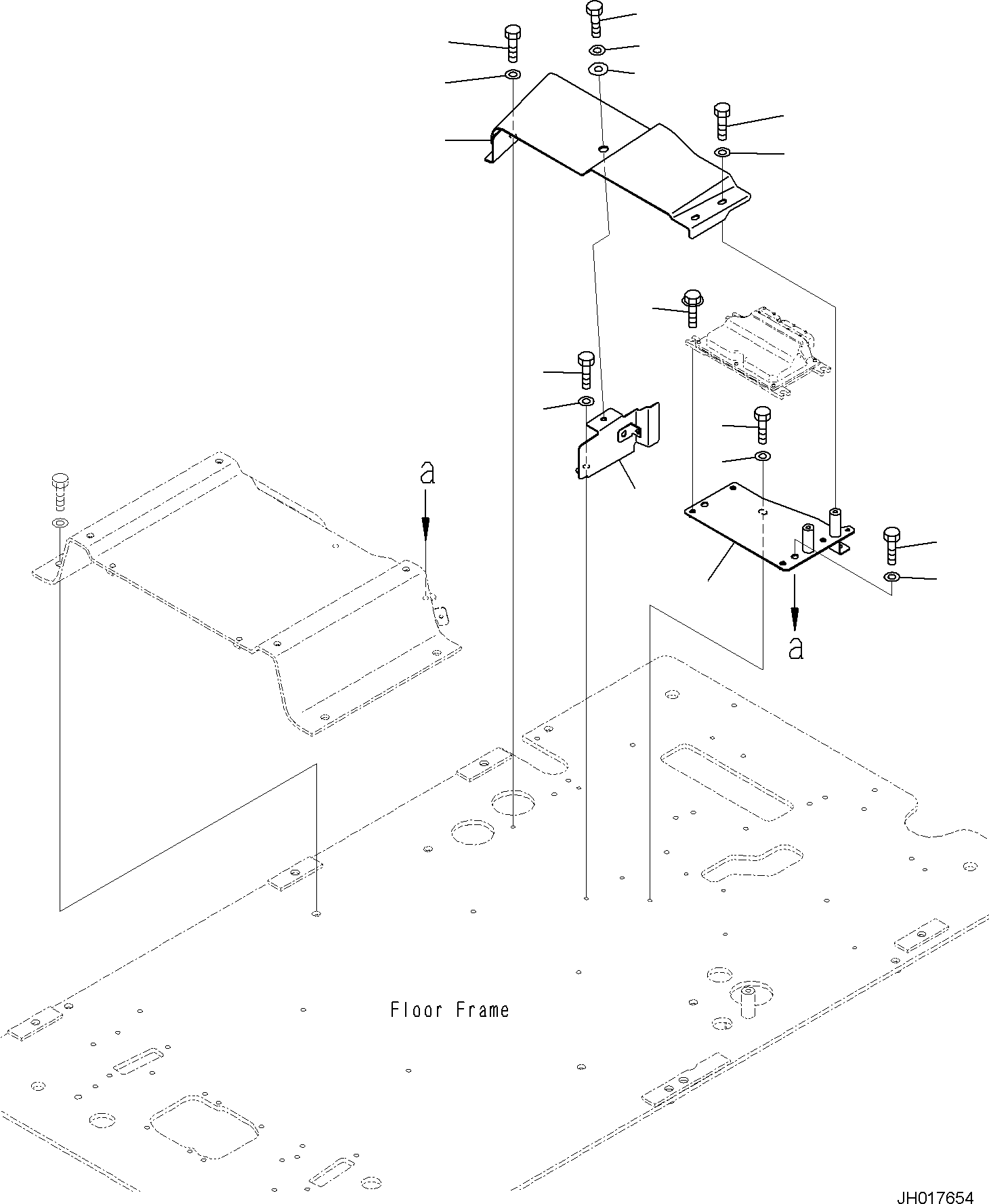 Komatsu parts book diagram for PC170LC-11 S/N F40001 AND UP: CAB, CAB IN PARTS, KOMVISION COVER