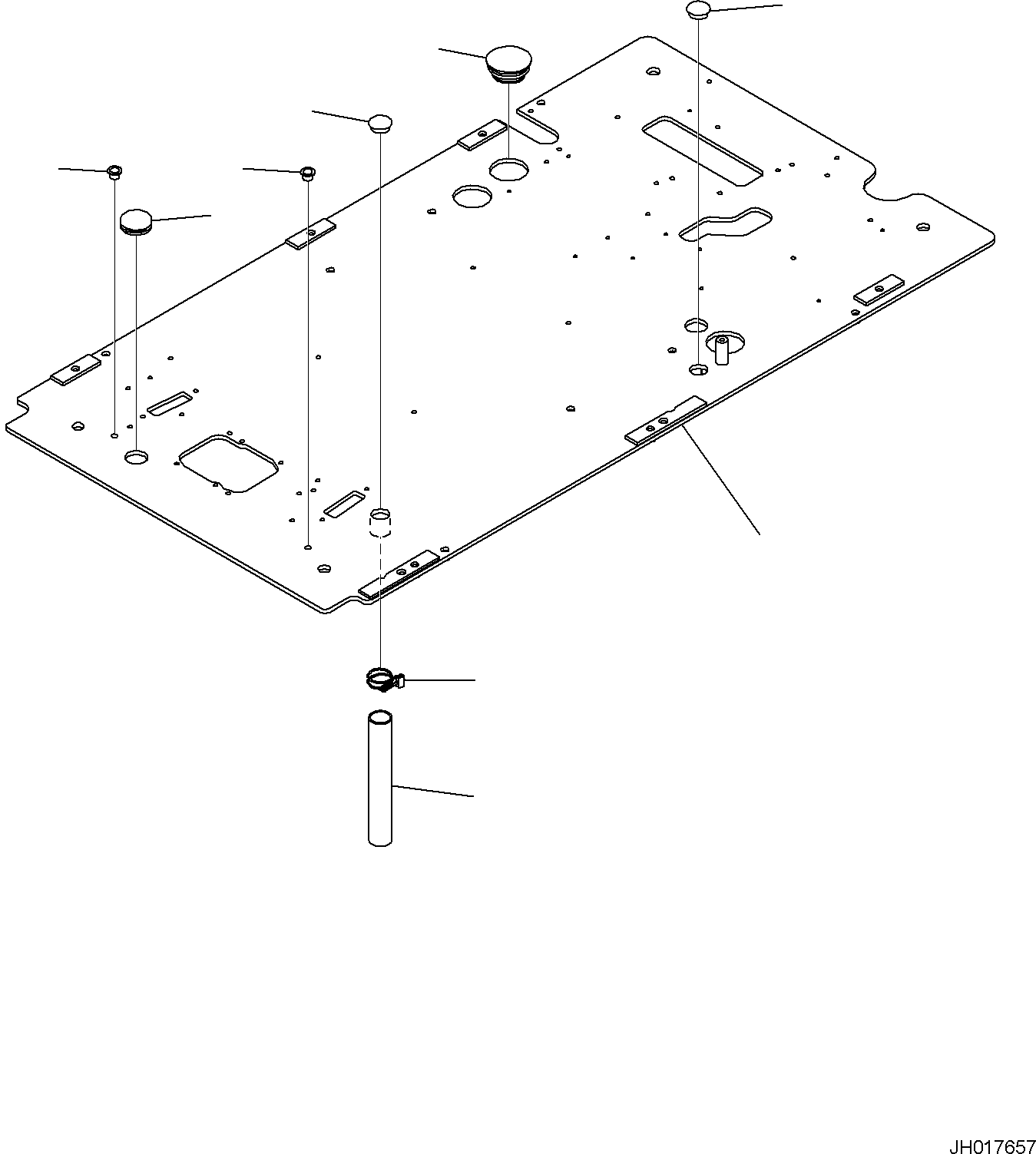 Komatsu parts book diagram for PC170LC-11 S/N F40001 AND UP: CAB, FLOOR, FRAME